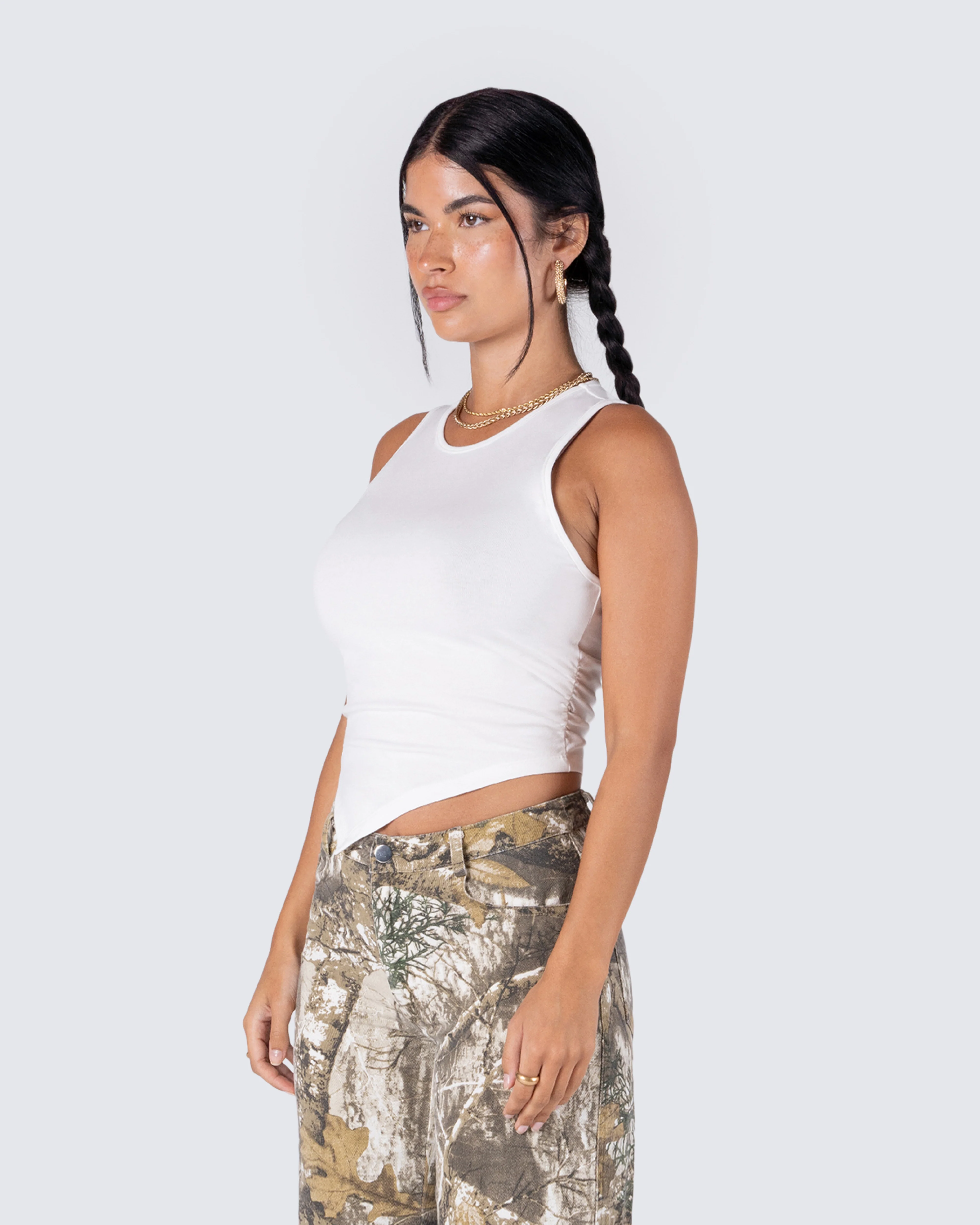 Ema White Jersey Tank Top - Image 7