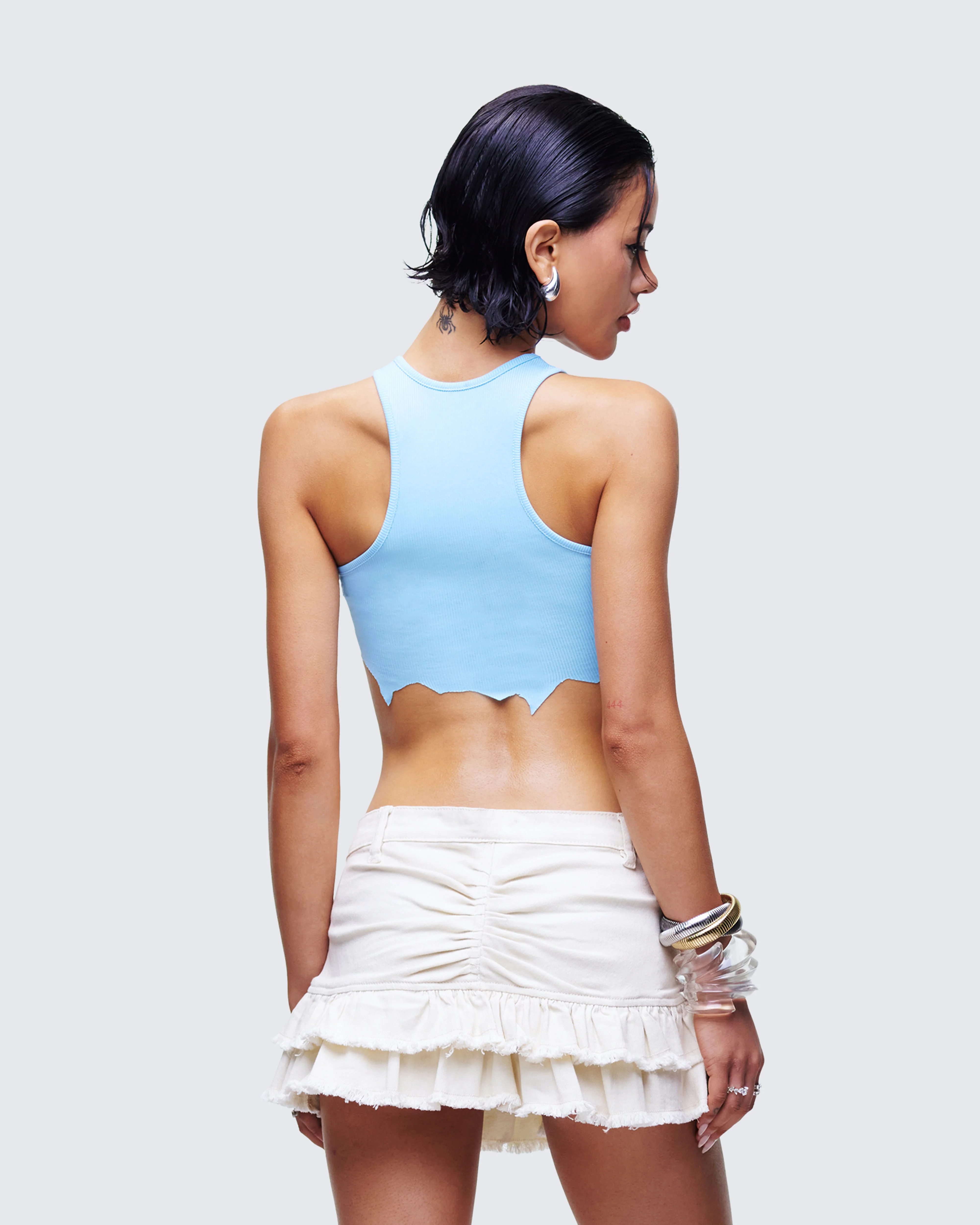 Emery Blue Graphic Cut Off Tank - Image 4
