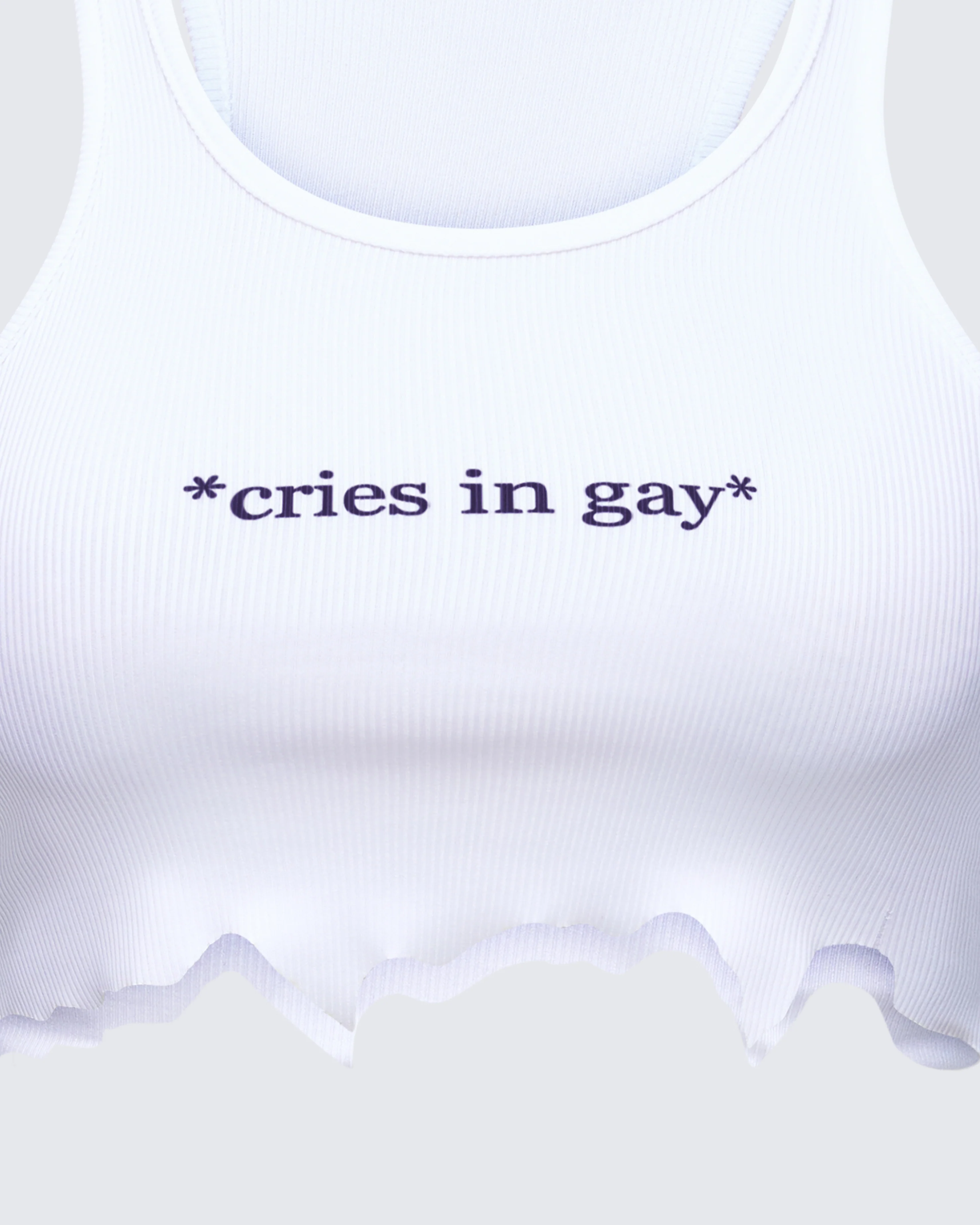 Emery White Graphic Cut Off Tank - Image 6