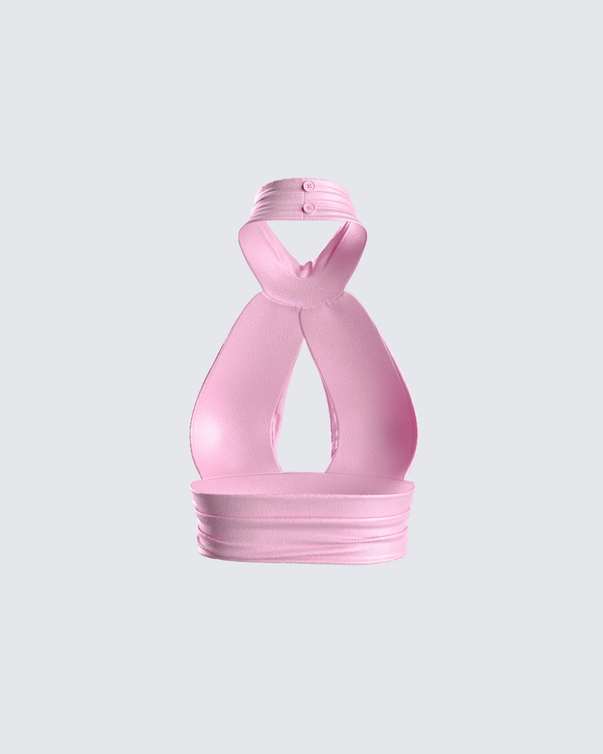 Emmy Pink Halter Crop Top - Image 3