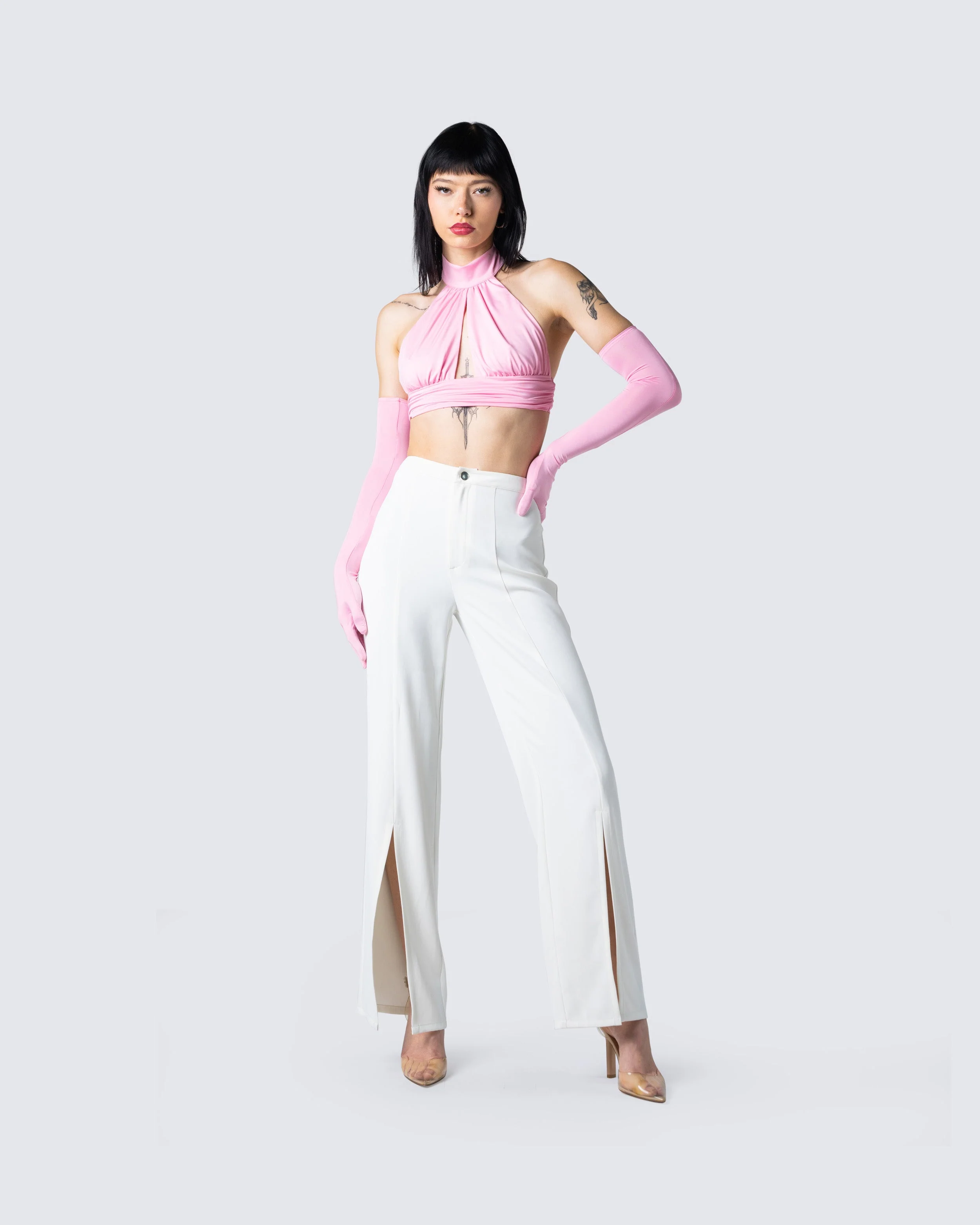 Emmy Pink Halter Crop Top - Image 7
