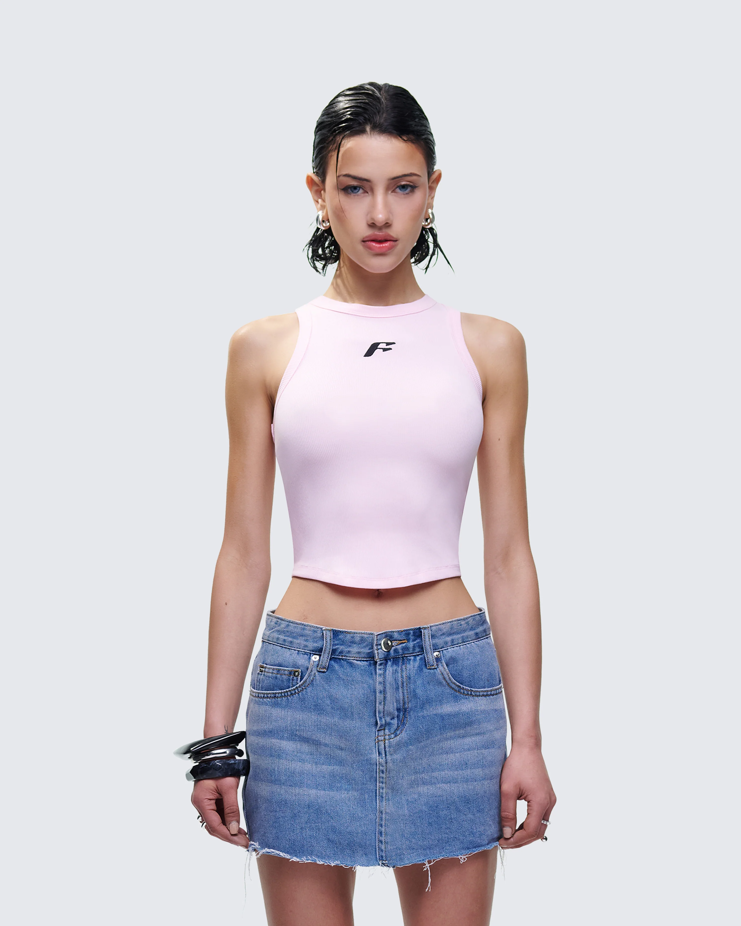 Enid Pink Scoop Hem Tank Top - Image 2