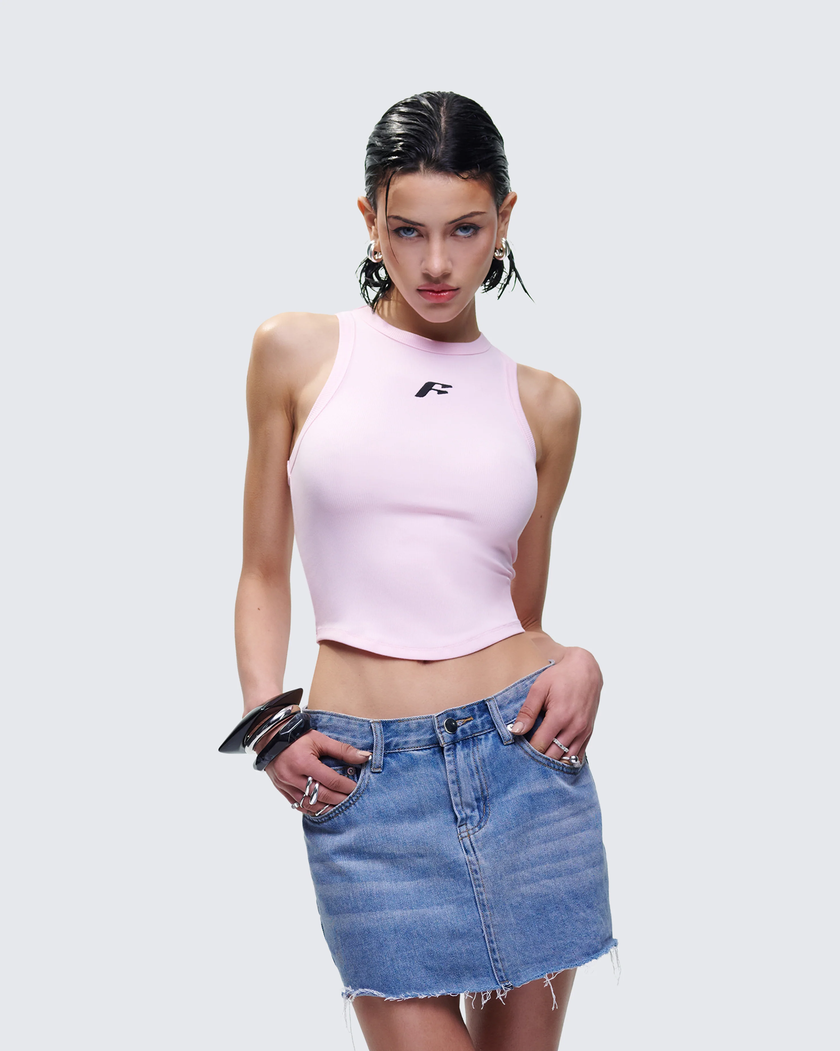 Enid Pink Scoop Hem Tank Top - Image 3