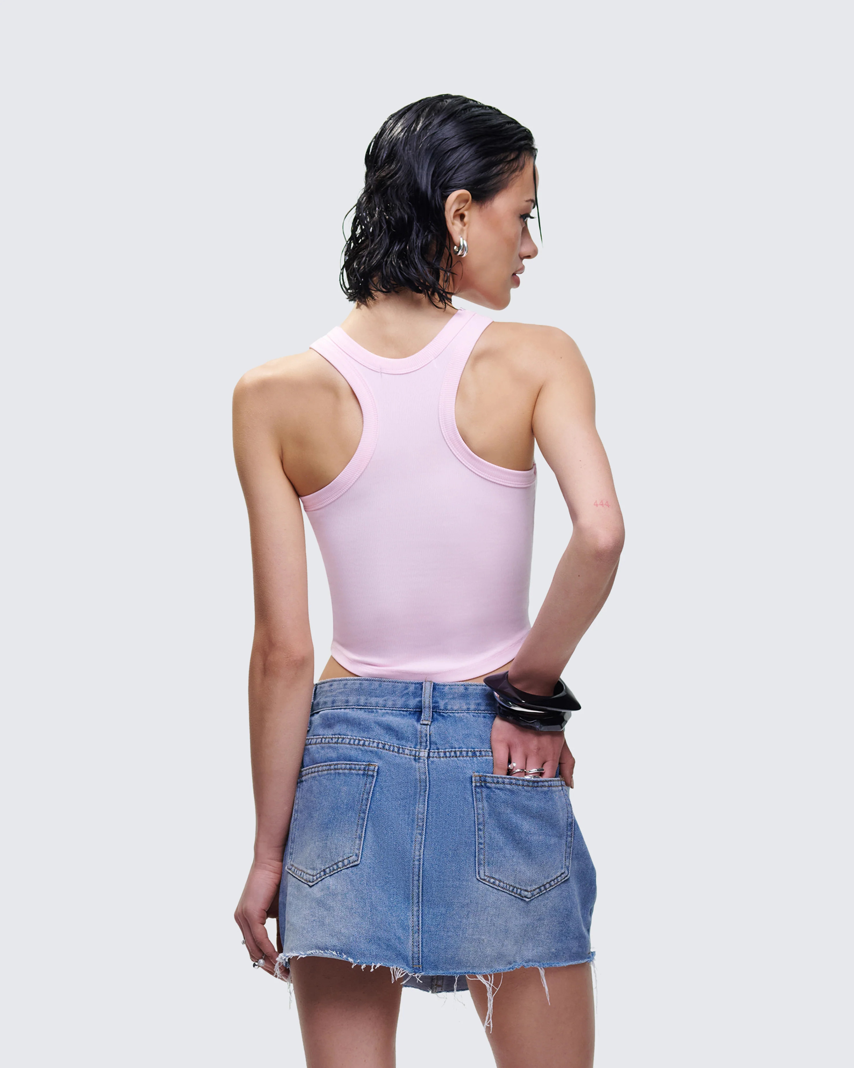Enid Pink Scoop Hem Tank Top - Image 4