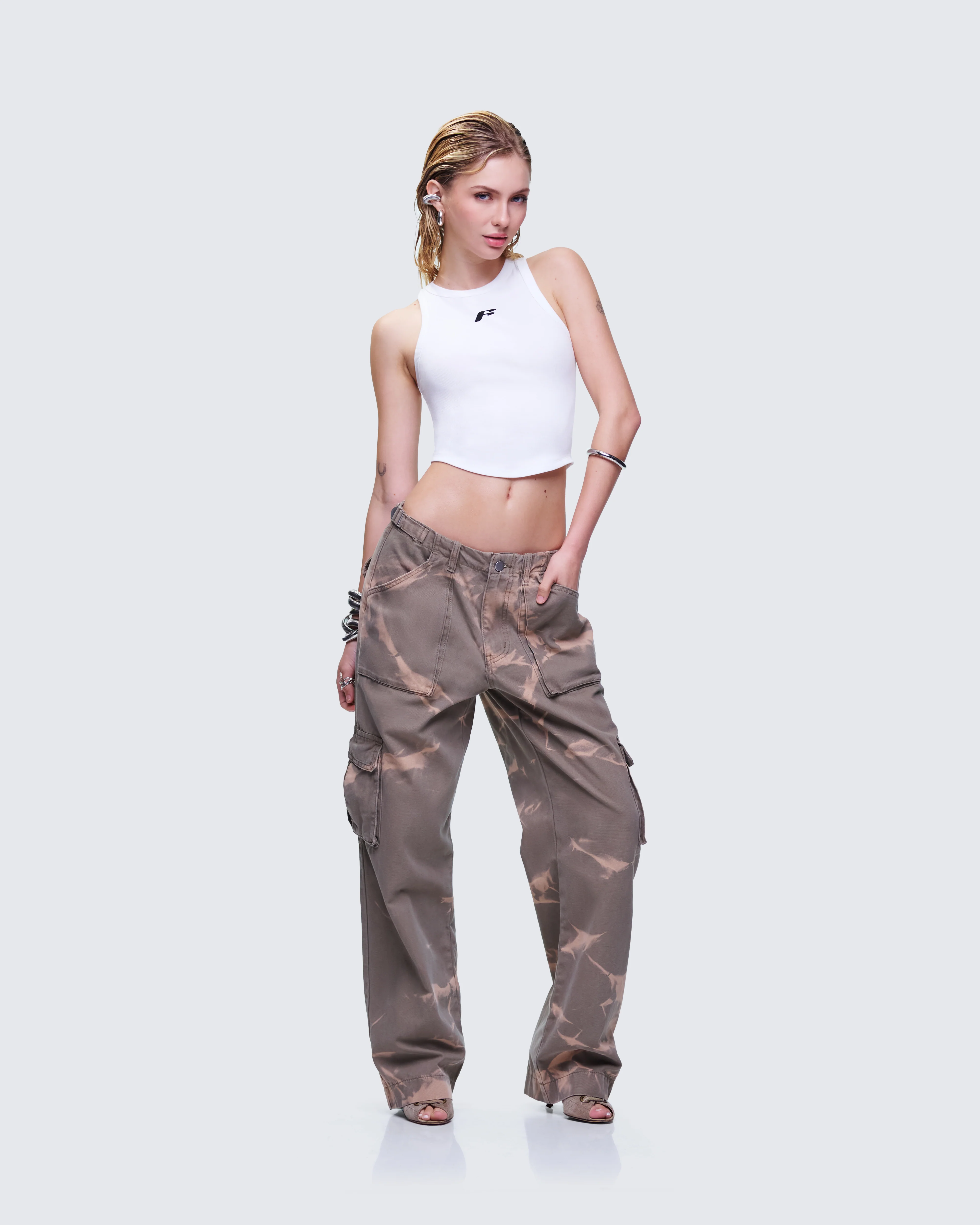 Enid White Scoop Hem Tank Top - Image 5
