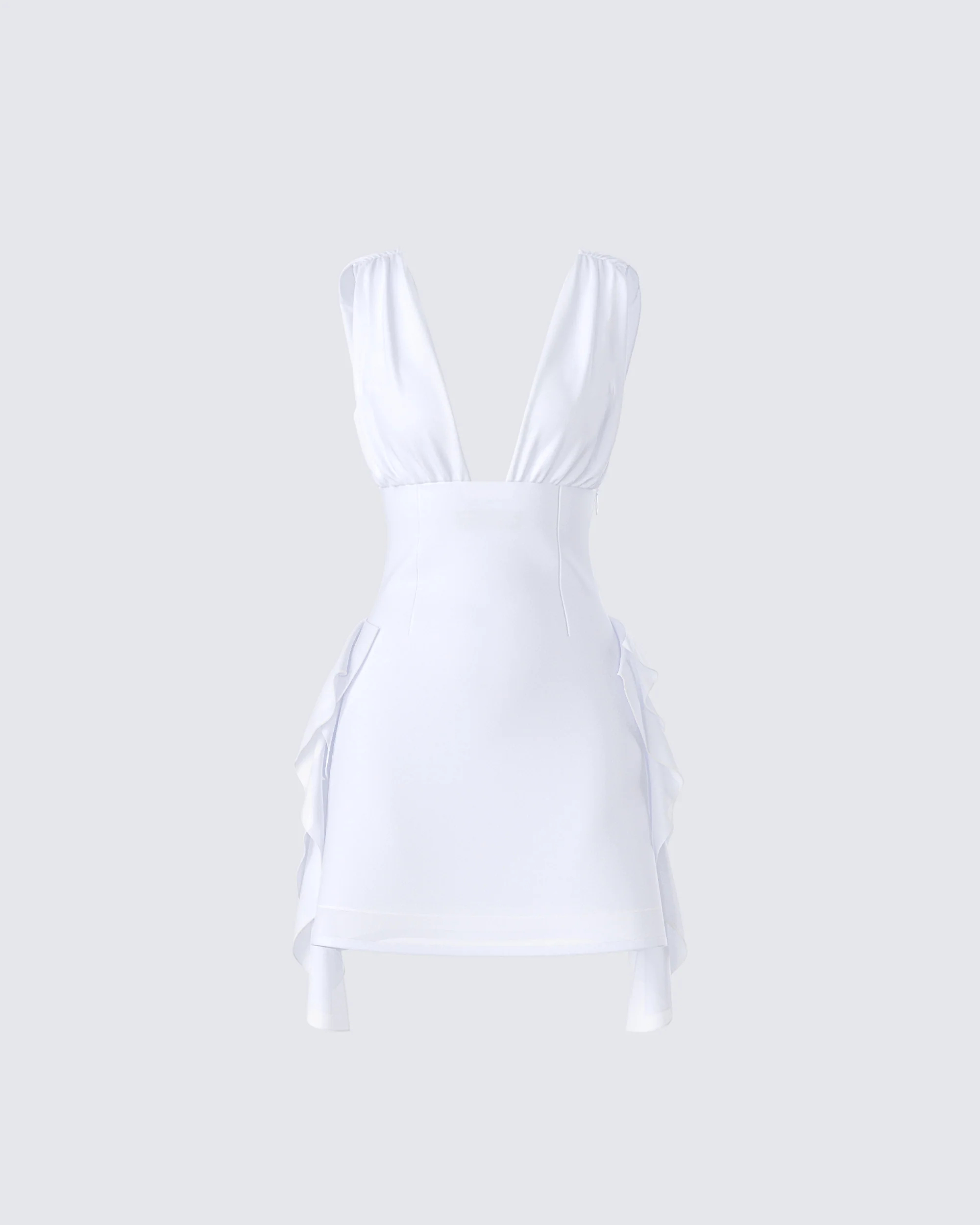Enzo White Chiffon Mini Dress