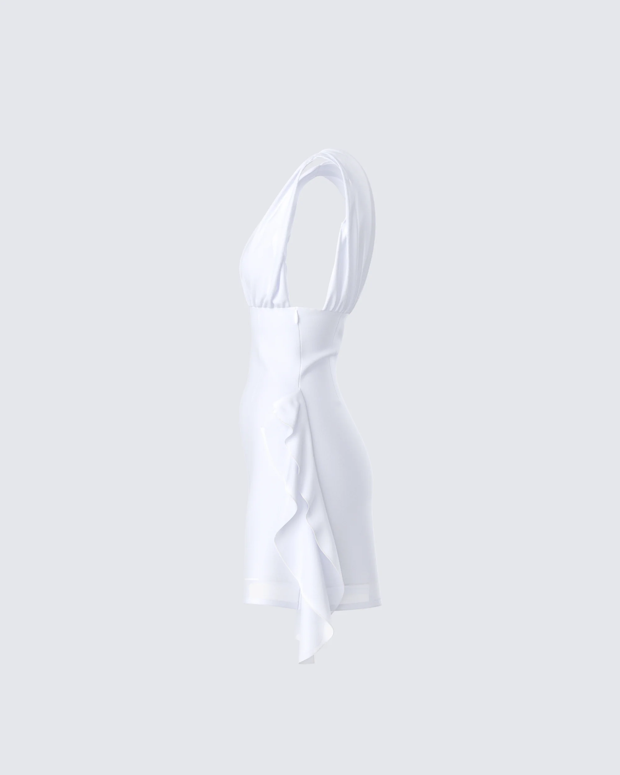 Enzo White Chiffon Mini Dress - Image 2