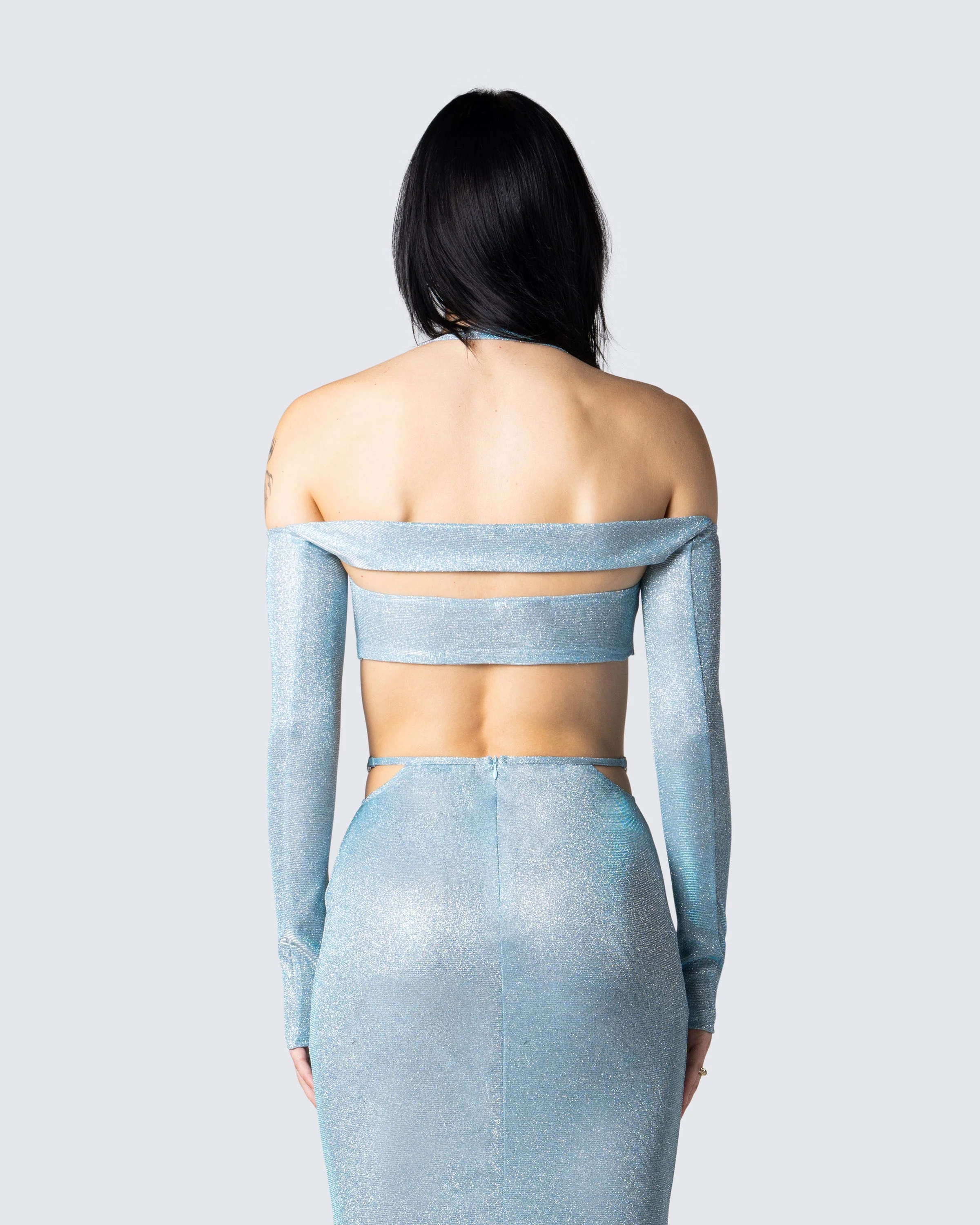 Erika Blue Long Sleeve Top & Shrug - Image 6