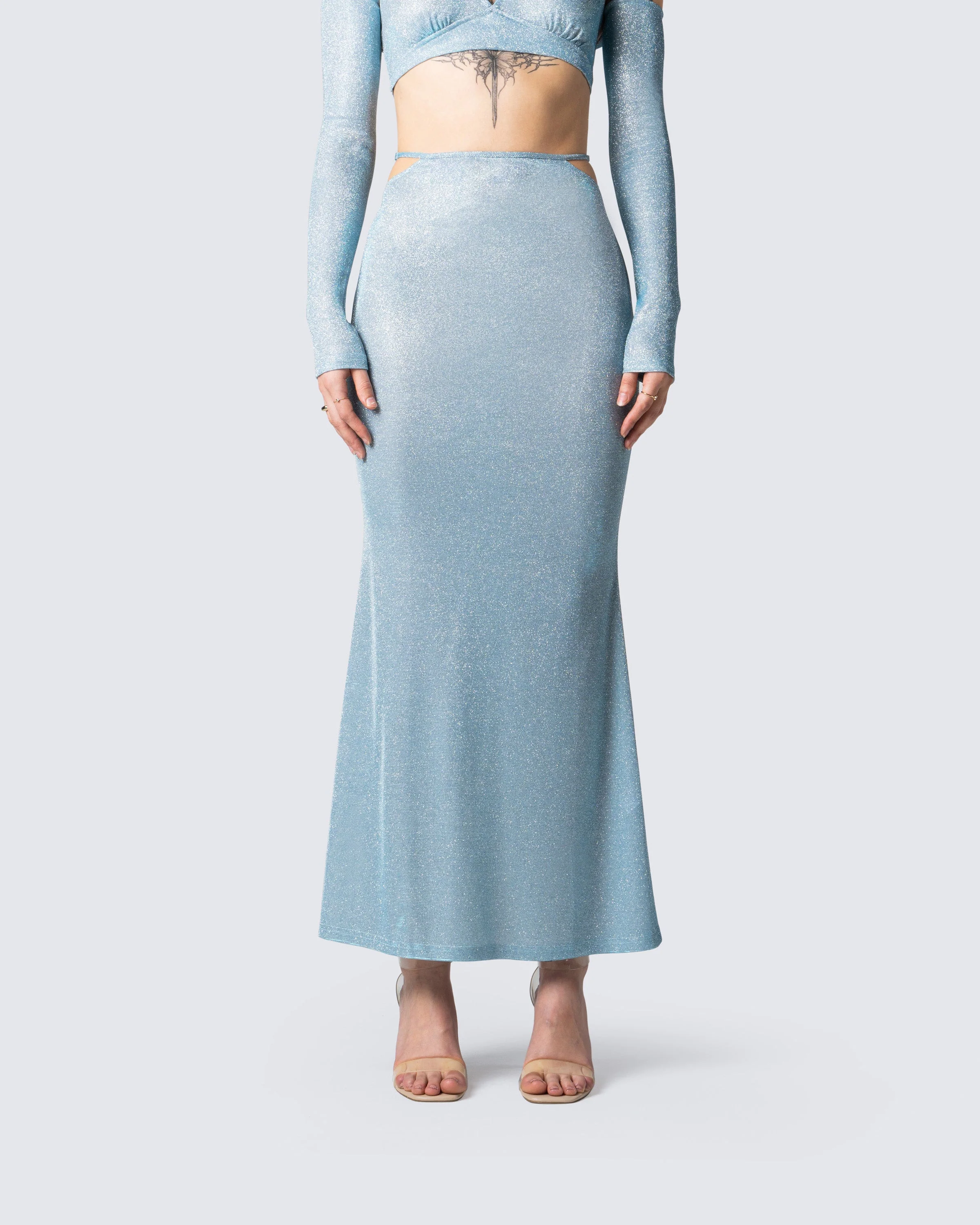 Erika Blue Maxi Skirt - Image 4