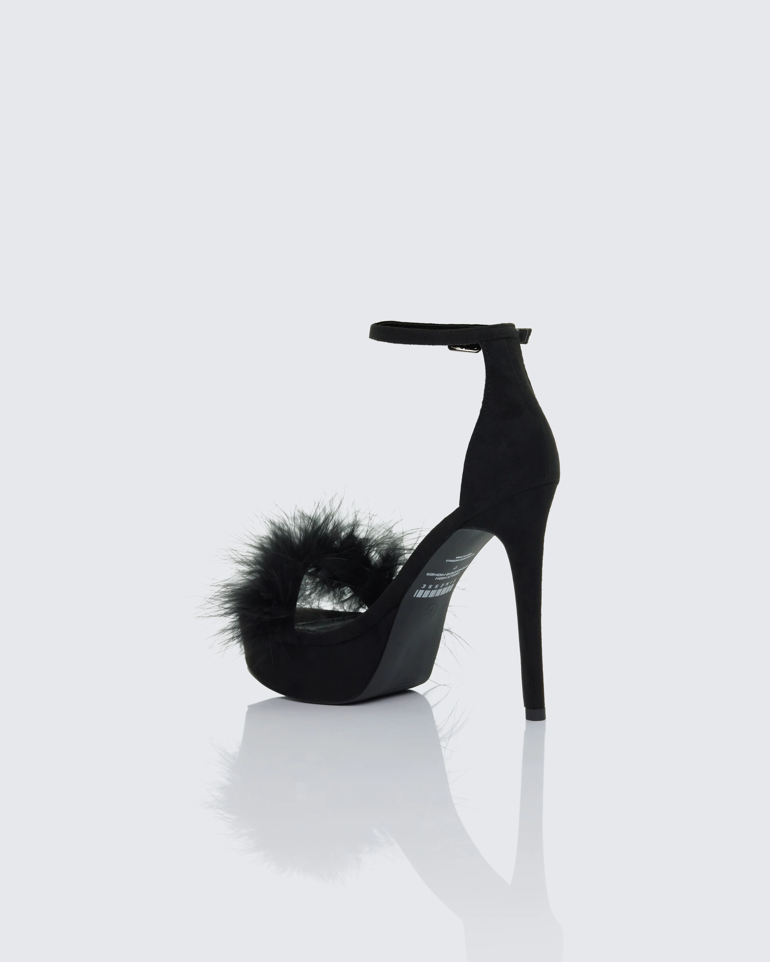 Erminia Black Feather Detail Heels - Image 3