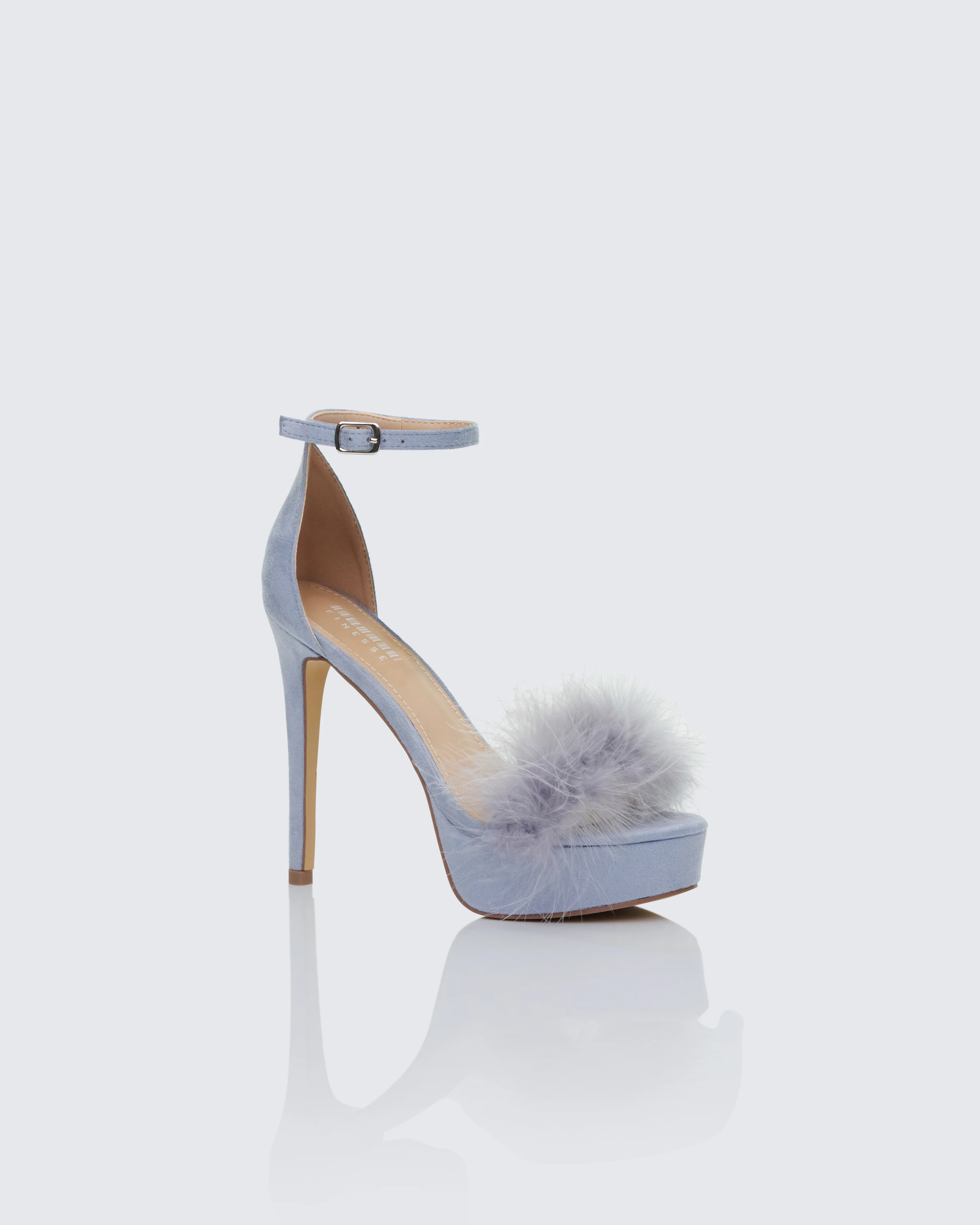 Erminia Blue Feather Detail Heels - Image 2