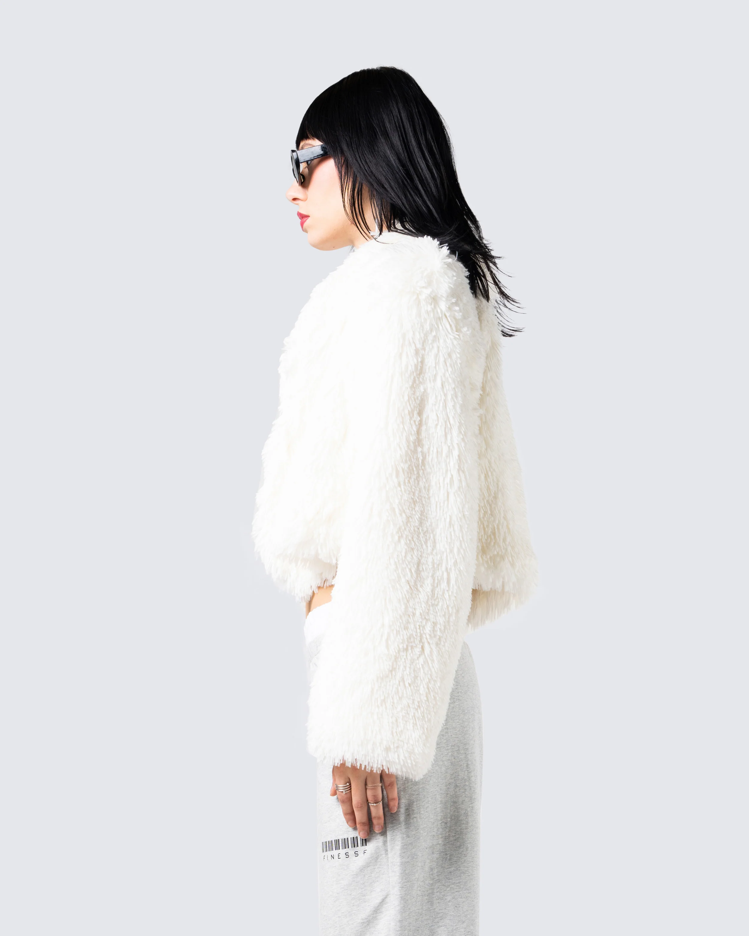 Estella Ivory Vegan Fur Coat - Image 5