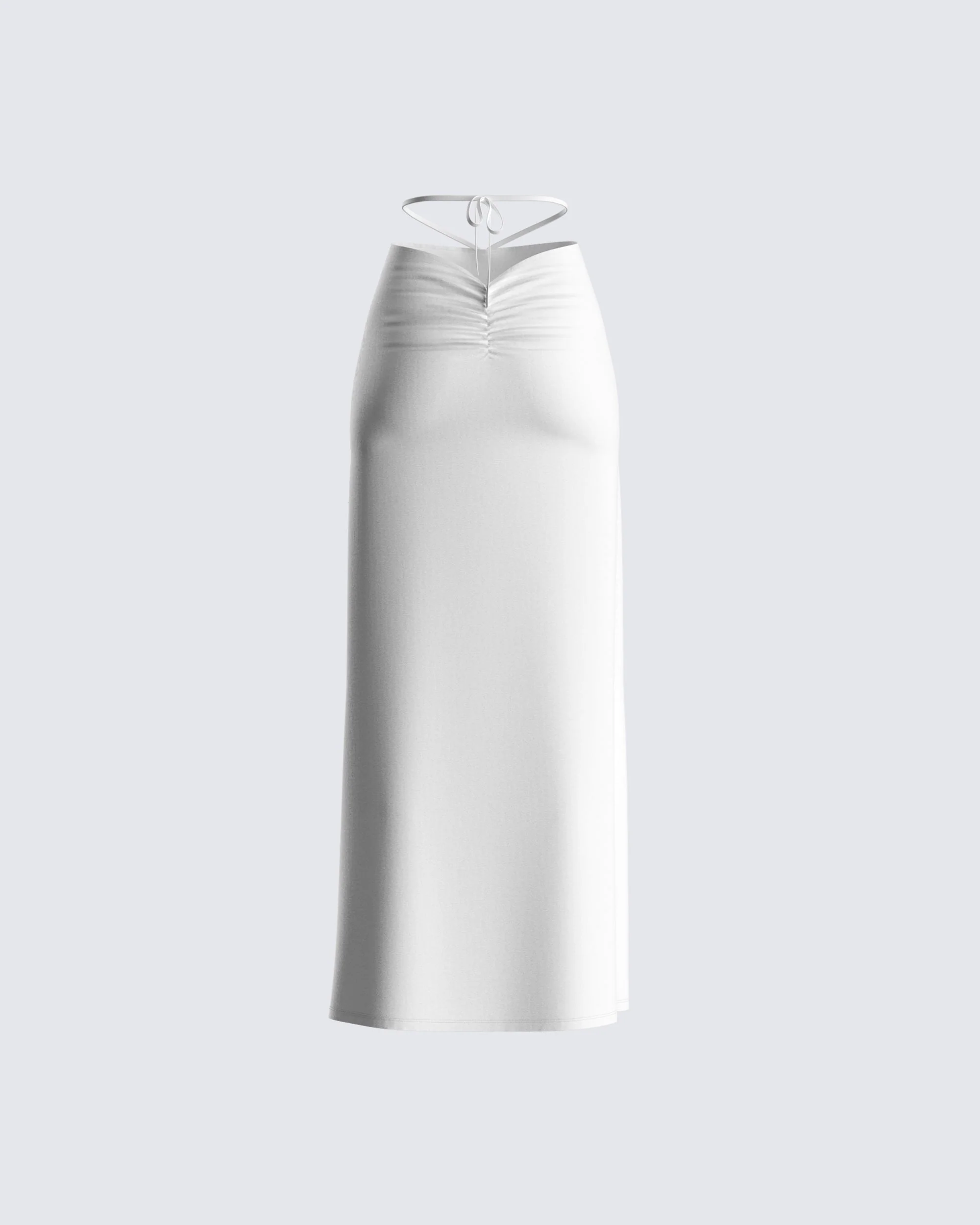 Etta White Ruched Back Skirt - Image 3