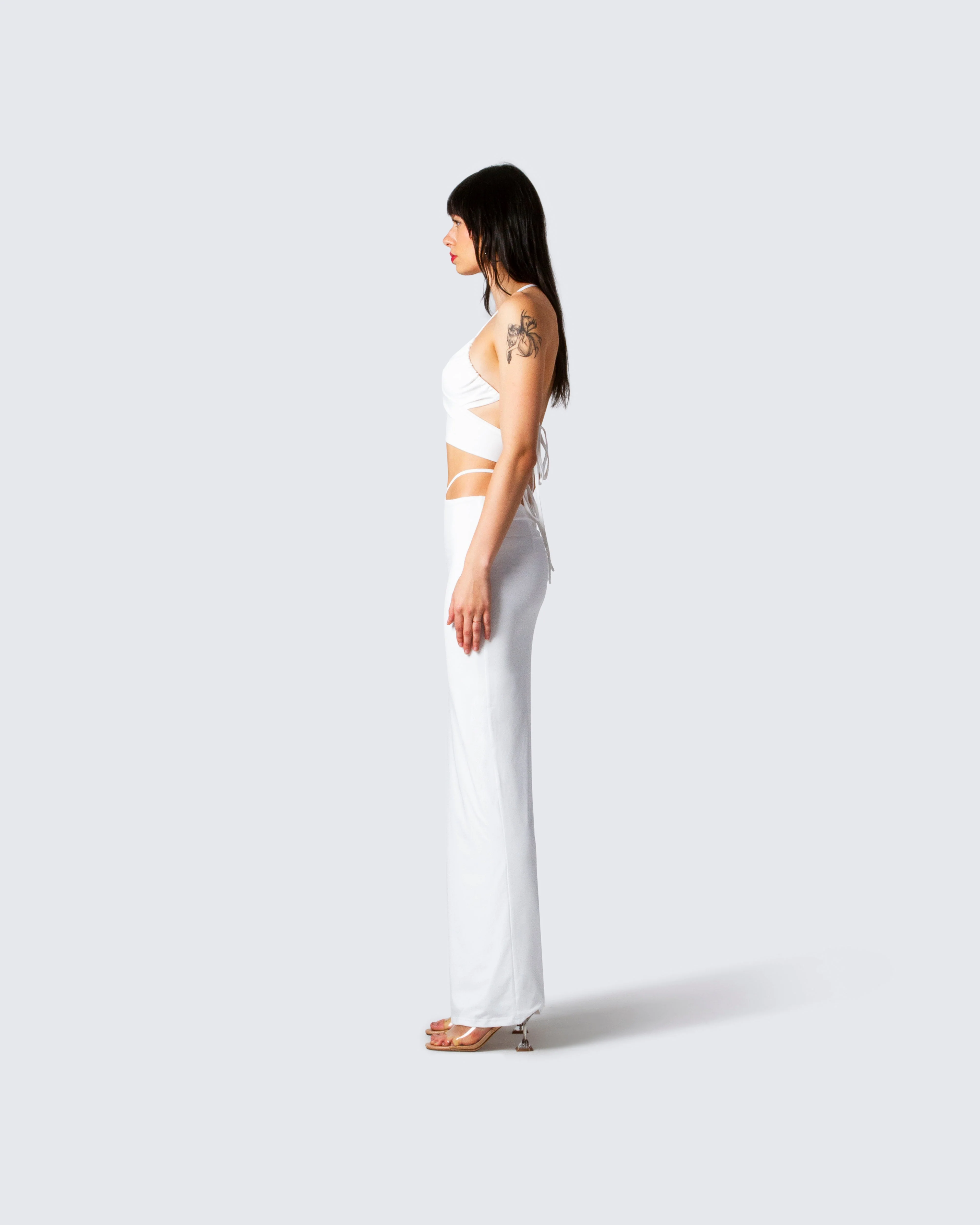 Etta White Ruched Back Skirt - Image 5