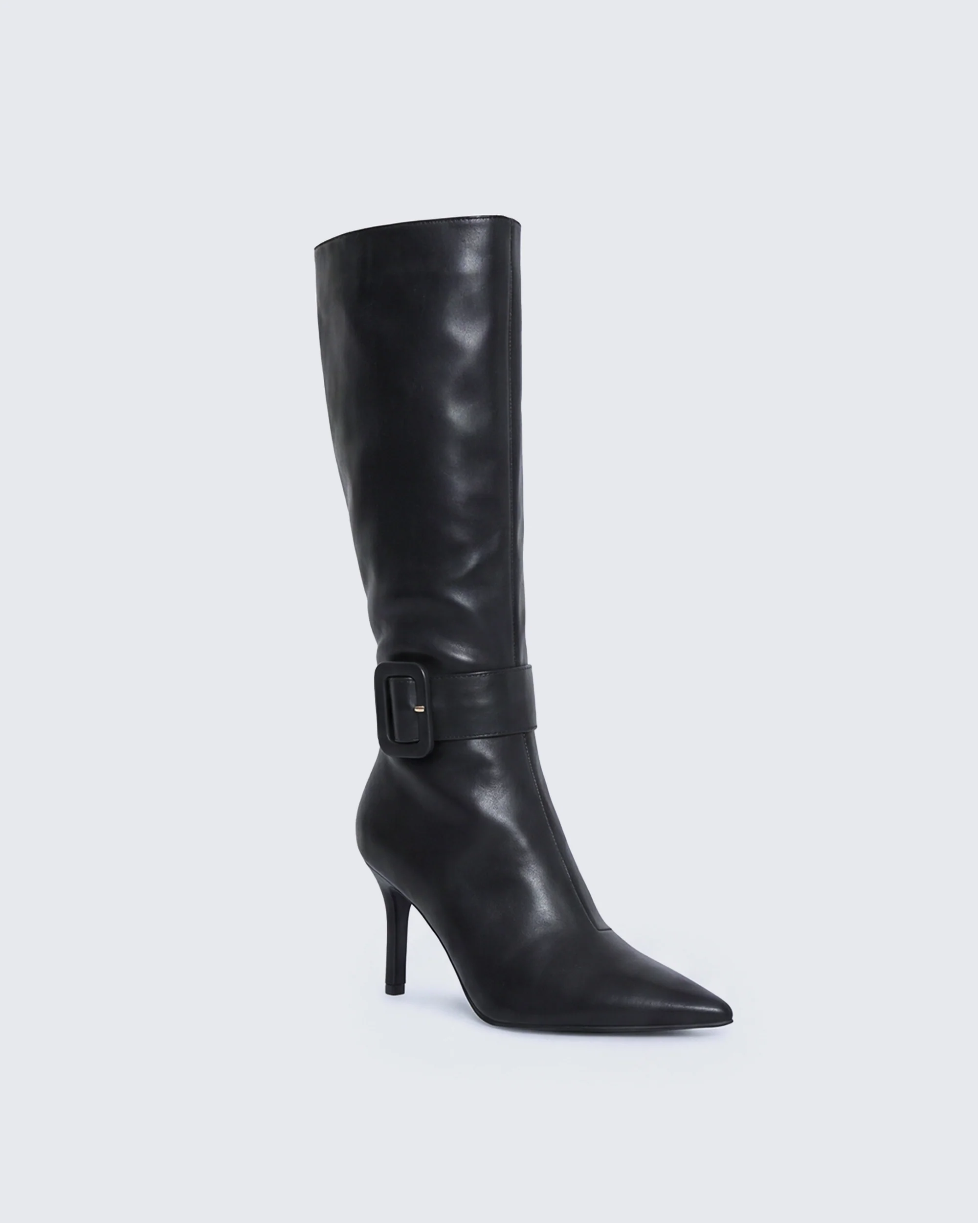 Eunji Black Vegan Leather Boot - Image 2