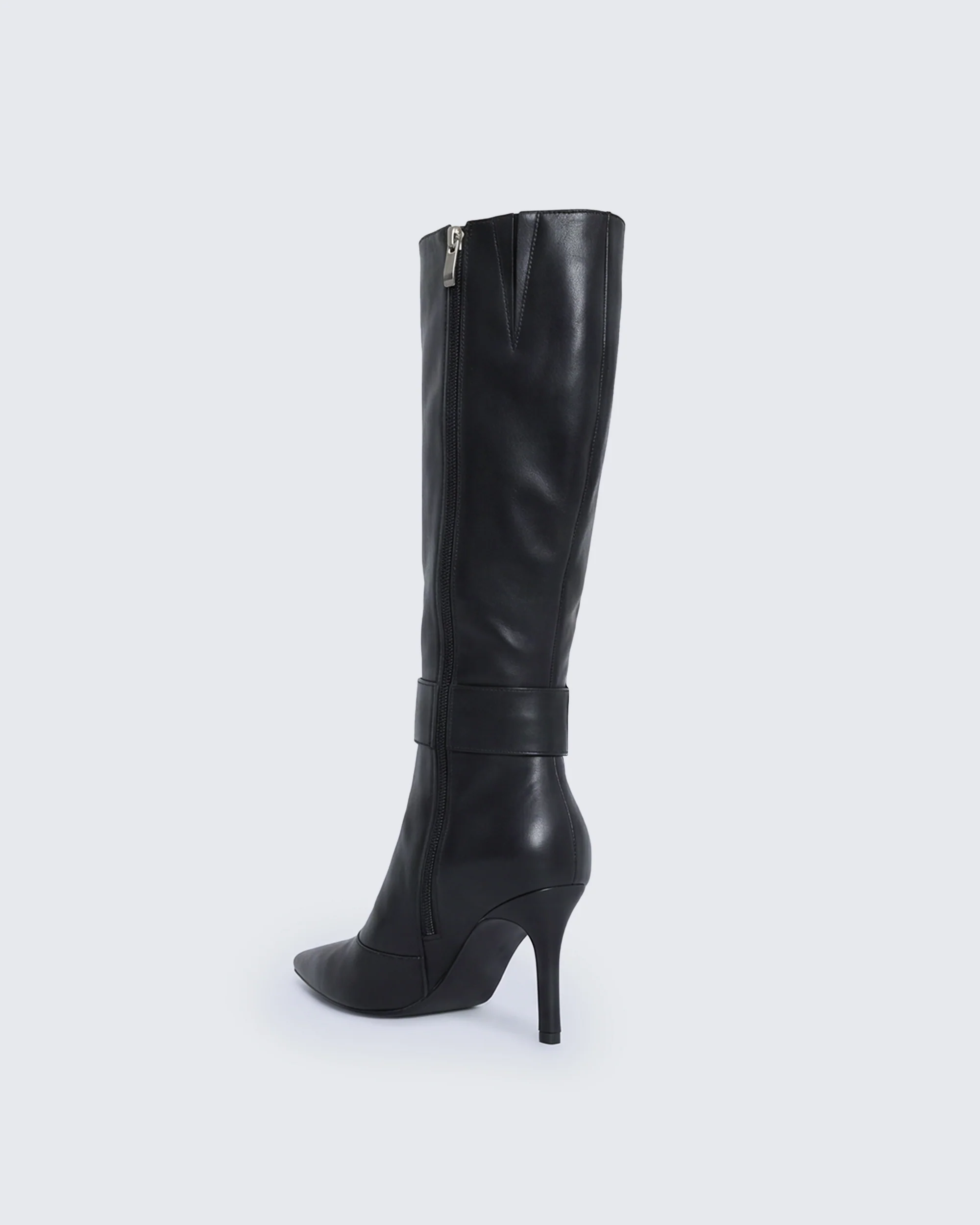 Eunji Black Vegan Leather Boot - Image 3