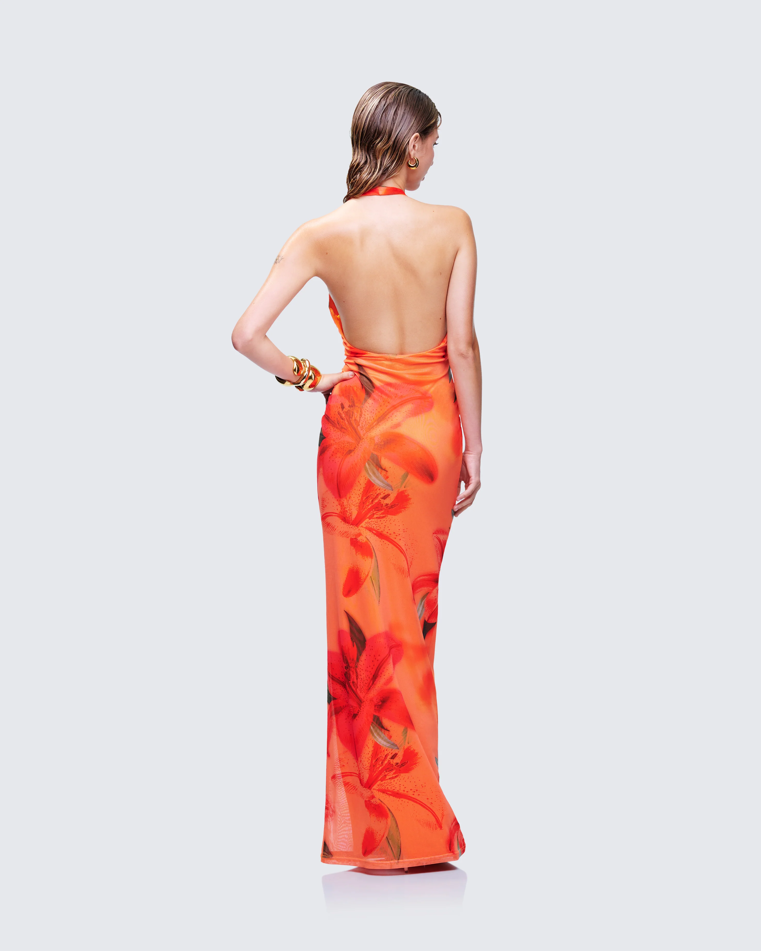 Evana Multi Printed Mesh Maxi Dress - Image 5