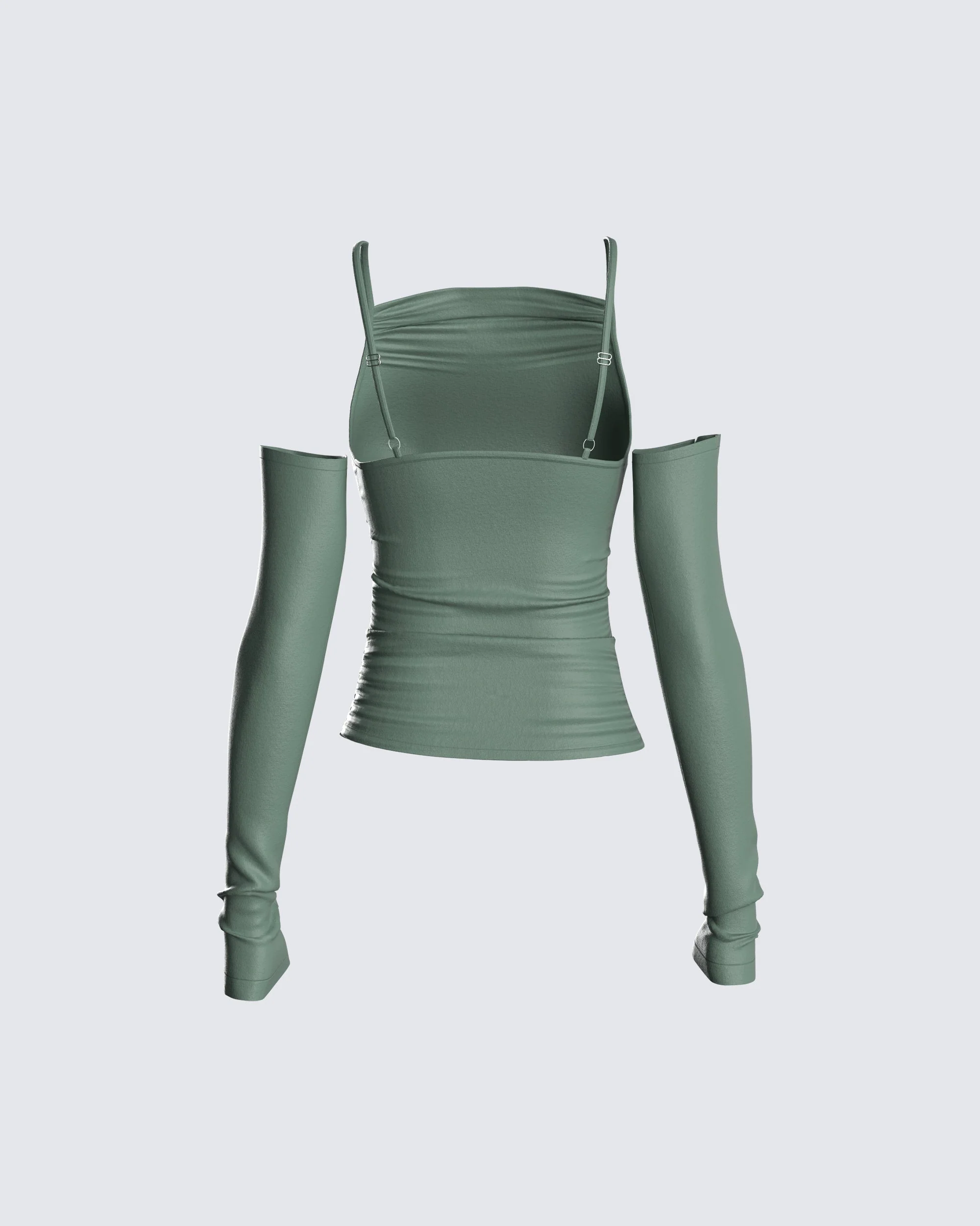Eve Slinky Jersey Spaghetti Strap Top & Sleeves - Image 3