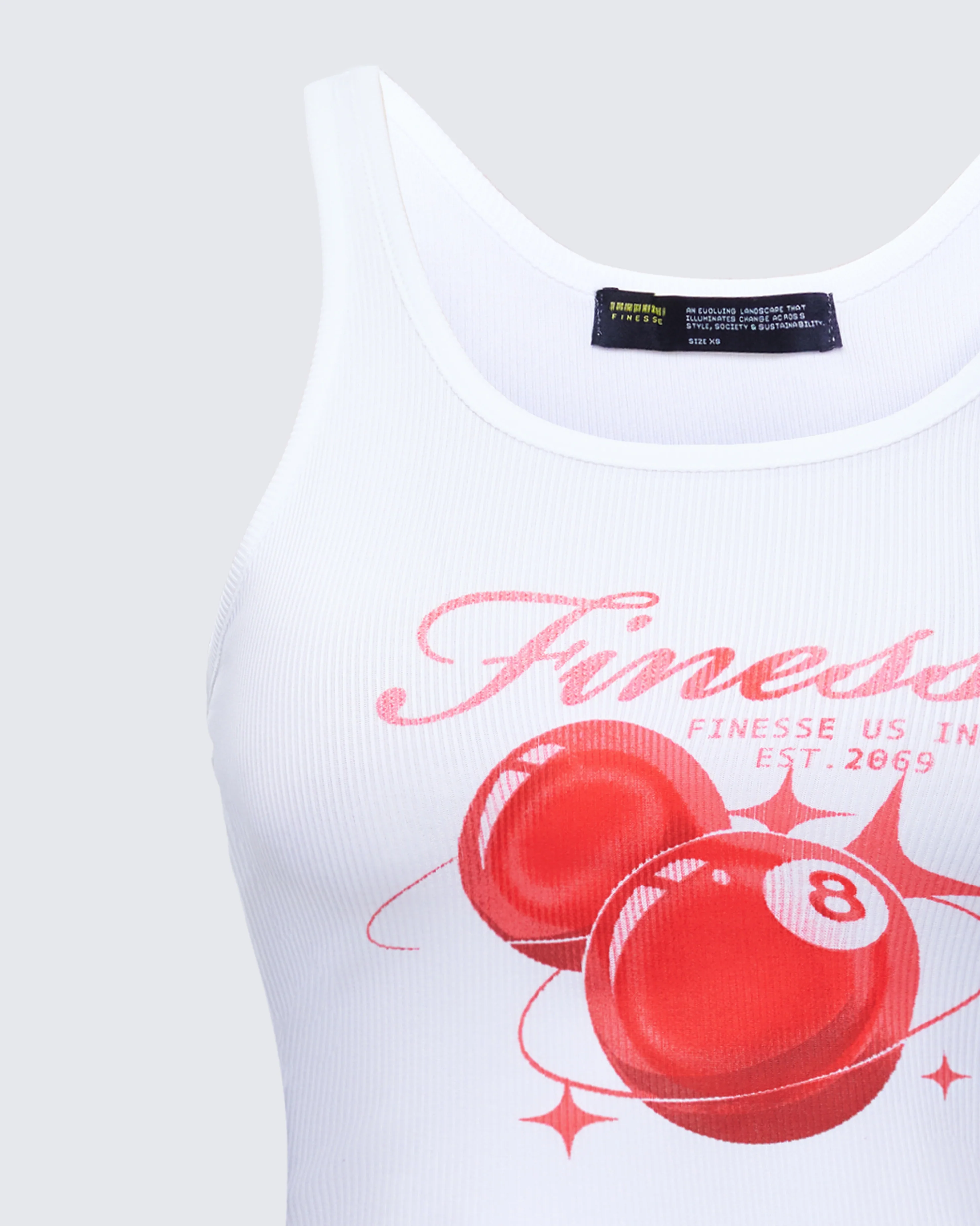 Evina White Graphic Rib Tank - Image 6