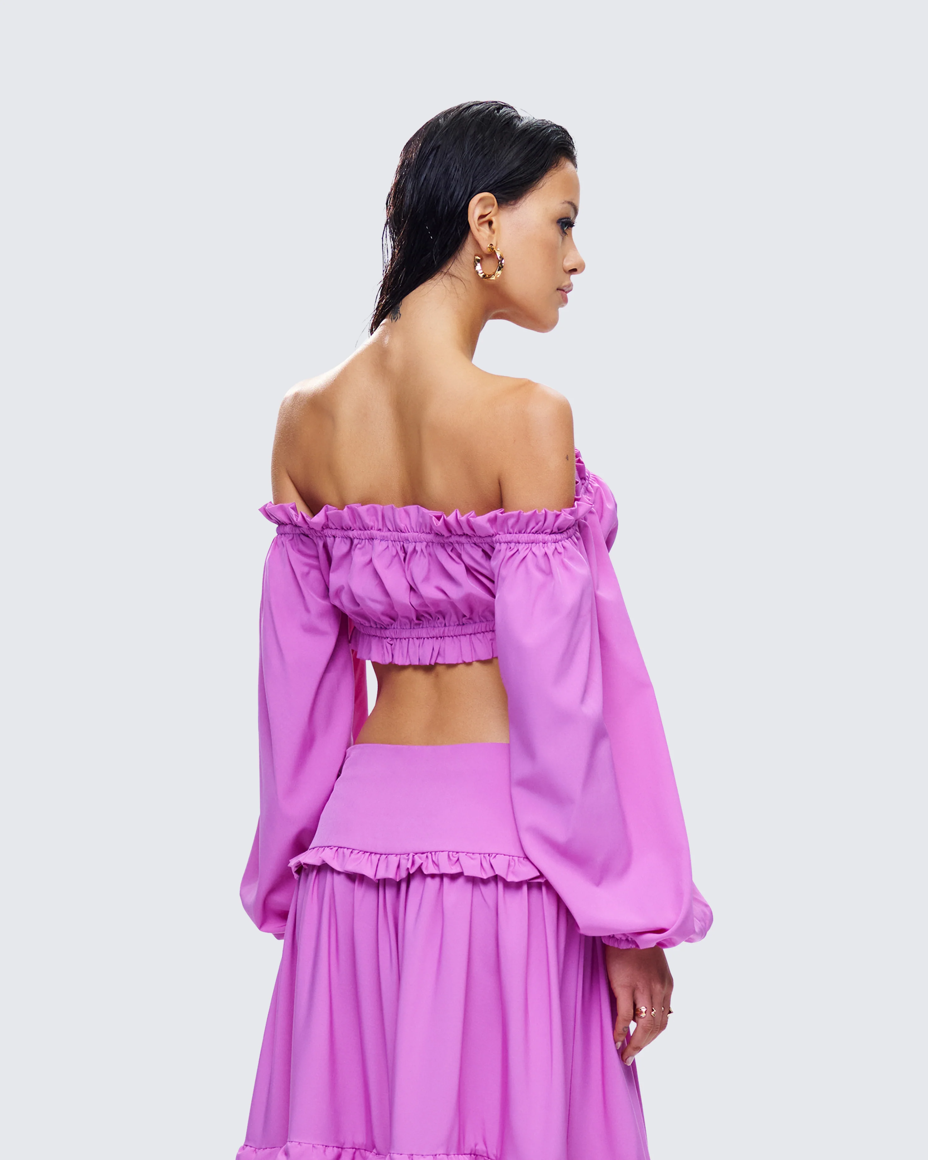 Fabiana Lilac Off Shoulder Crop Top - Image 7