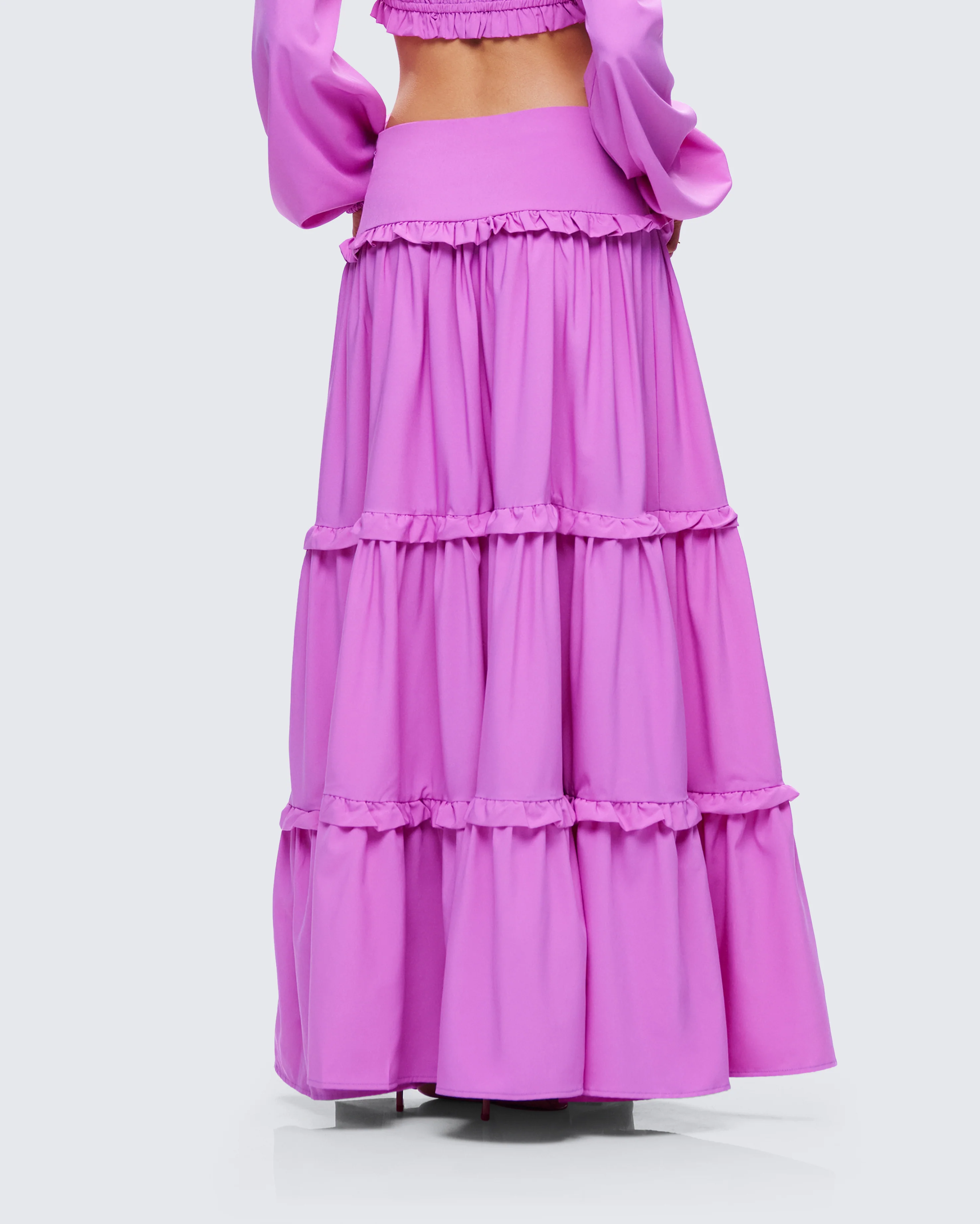 Fabiana Lilac Tiered Maxi Skirt - Image 6
