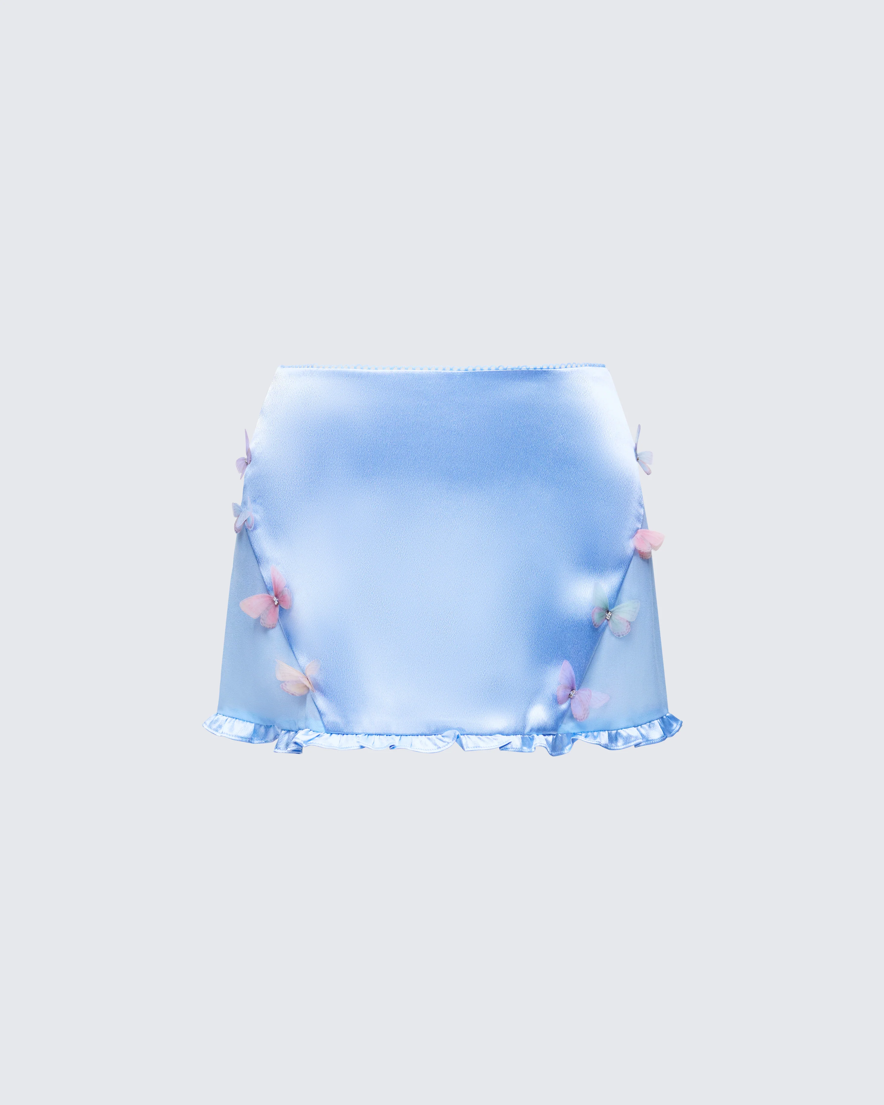 Faelina Blue Satin Butterfly Skirt