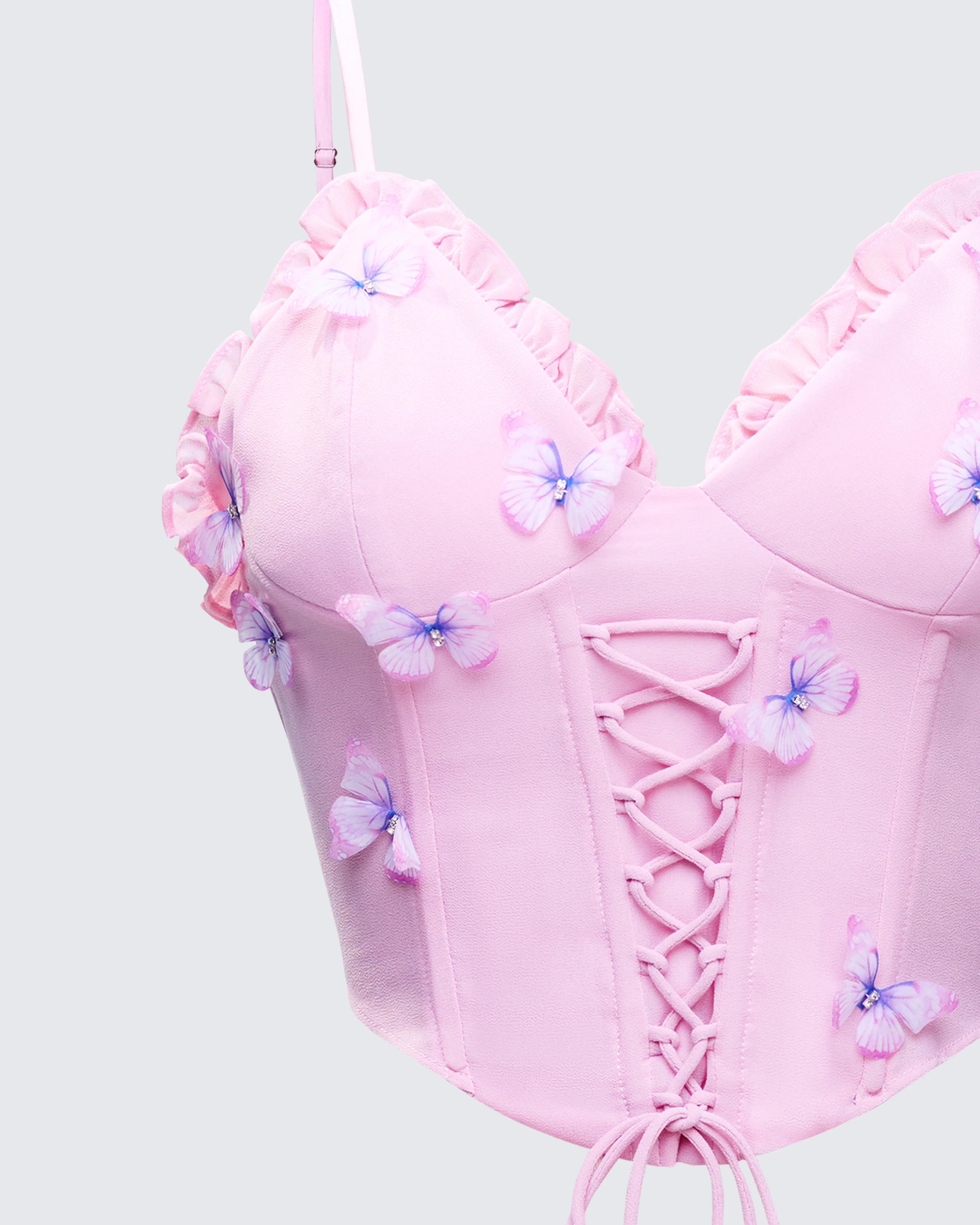 Faelina Pink Butterfly Corset - Image 6