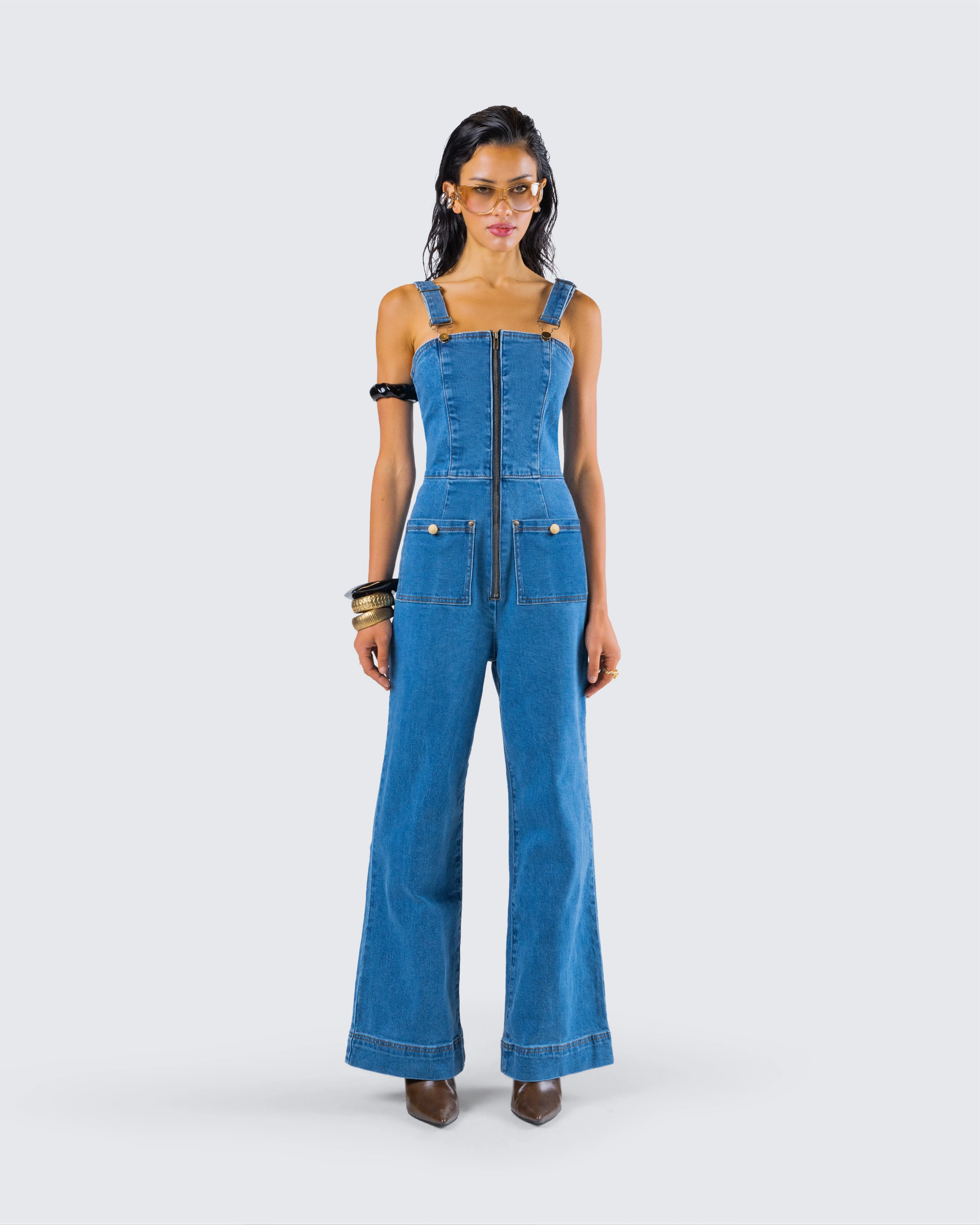 Fawn Blue Denim Overalls - Image 3