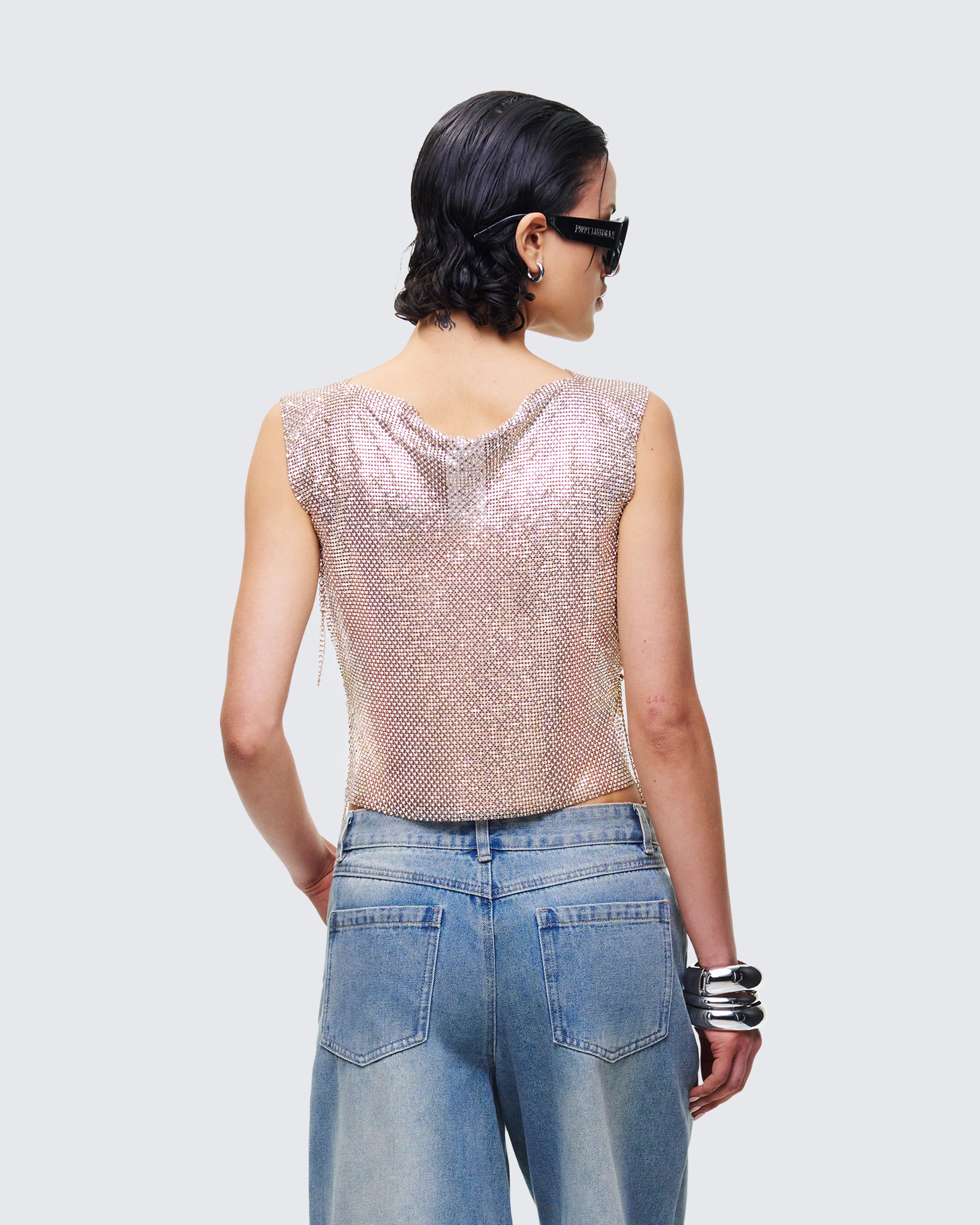 Fayla Gold Chainmail Square Top - Image 4
