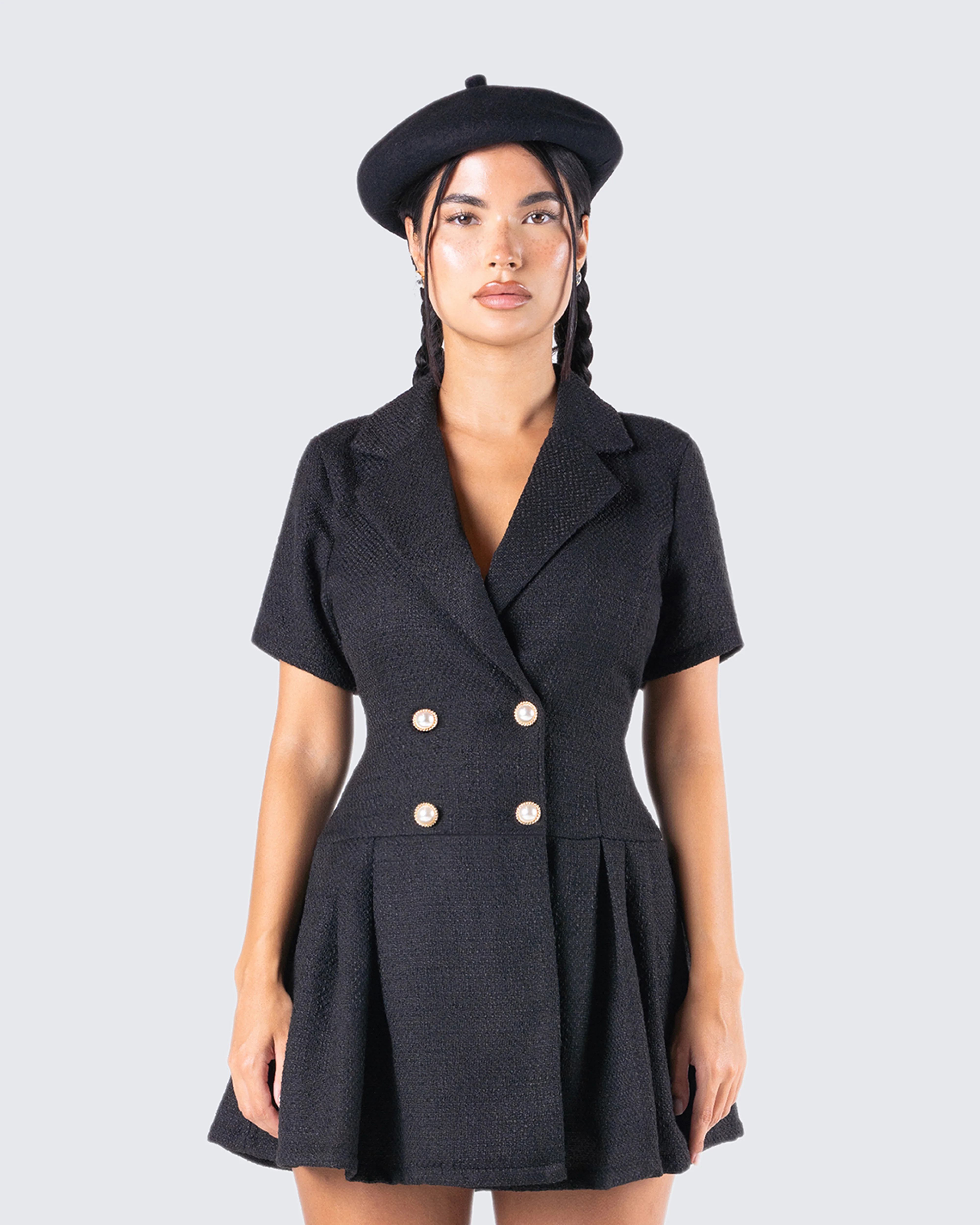 Felix Black Mini Dress - Image 4