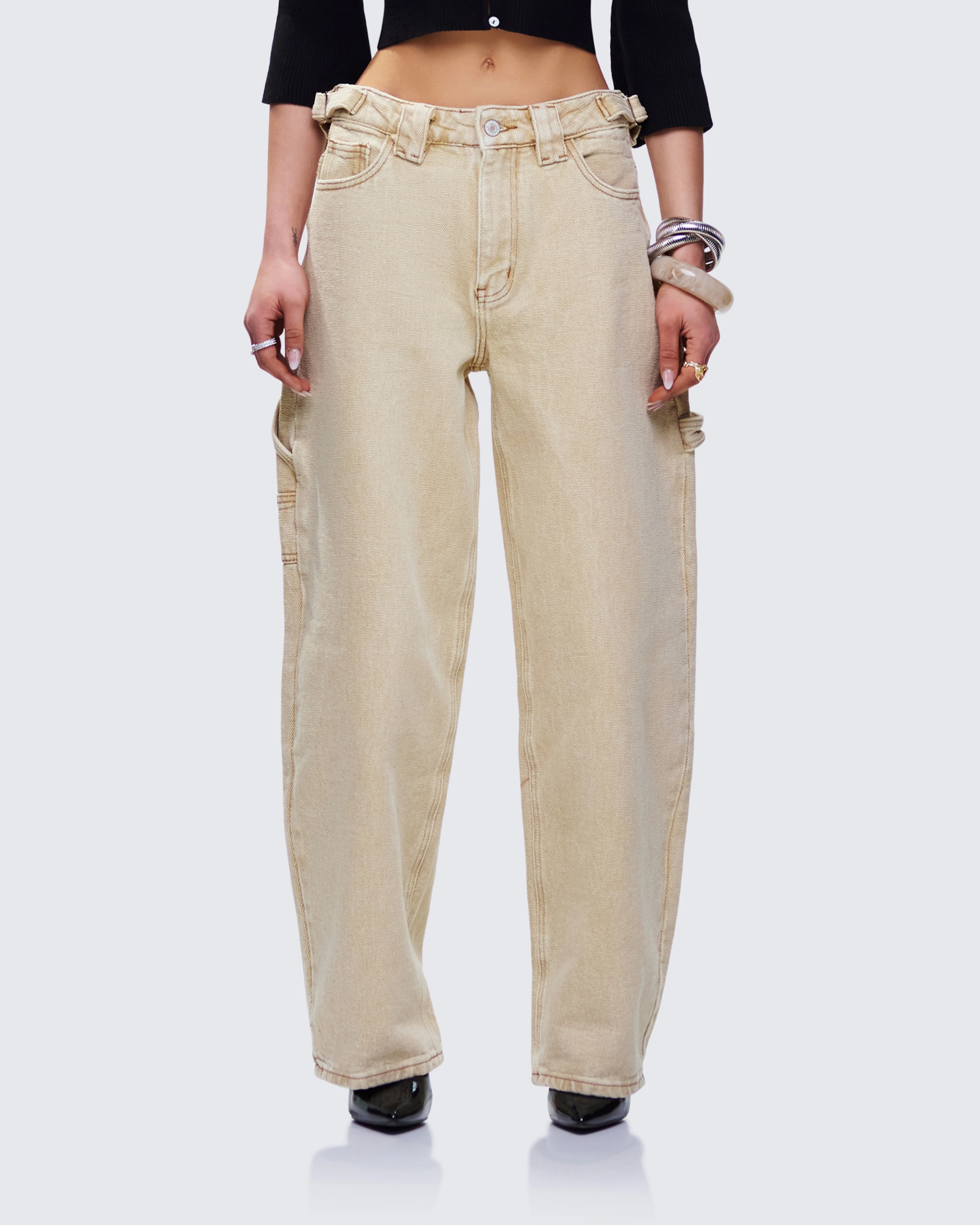 Finola Tan Washed Twill Handy Pant - Image 2