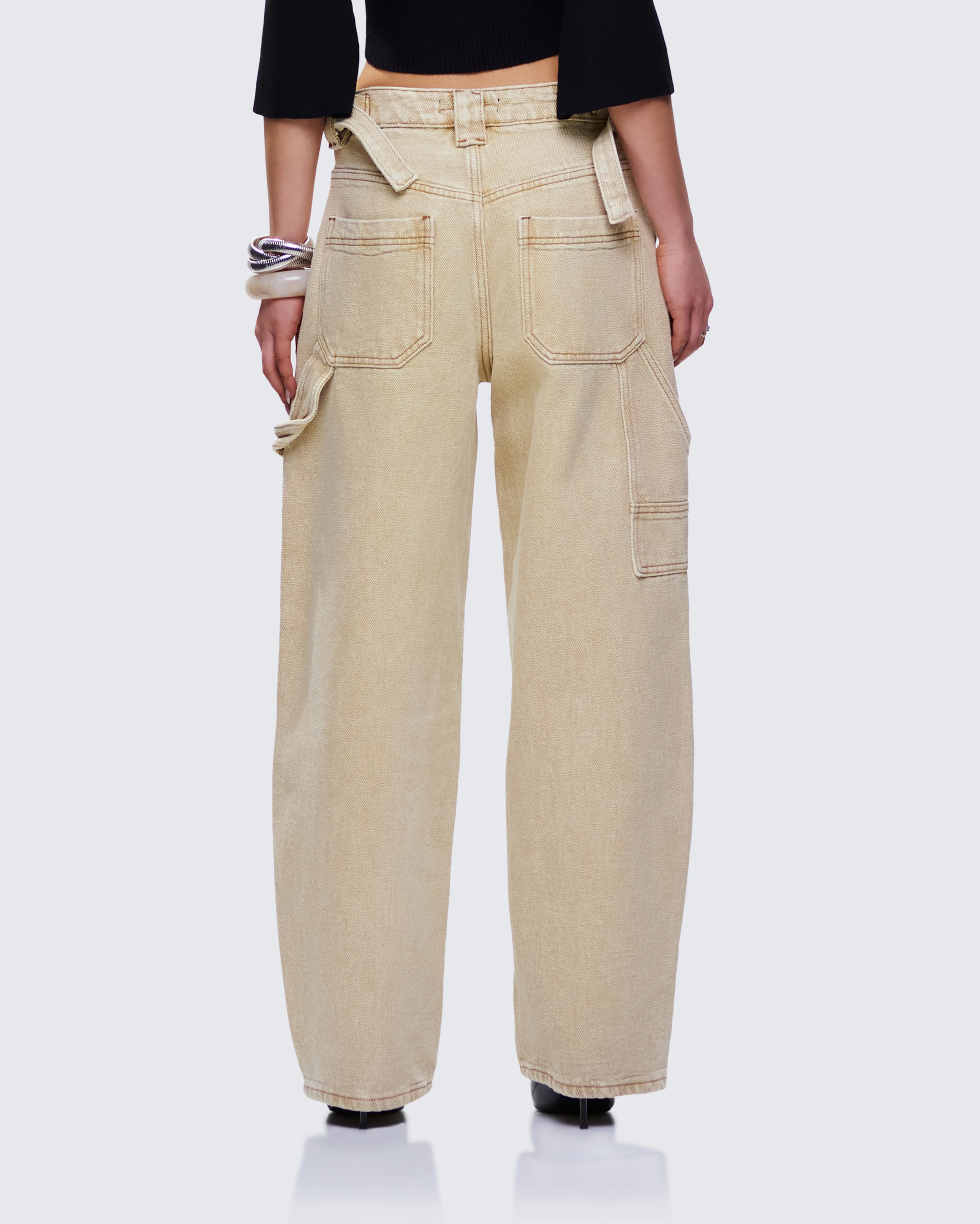 Finola Tan Washed Twill Handy Pant - Image 4