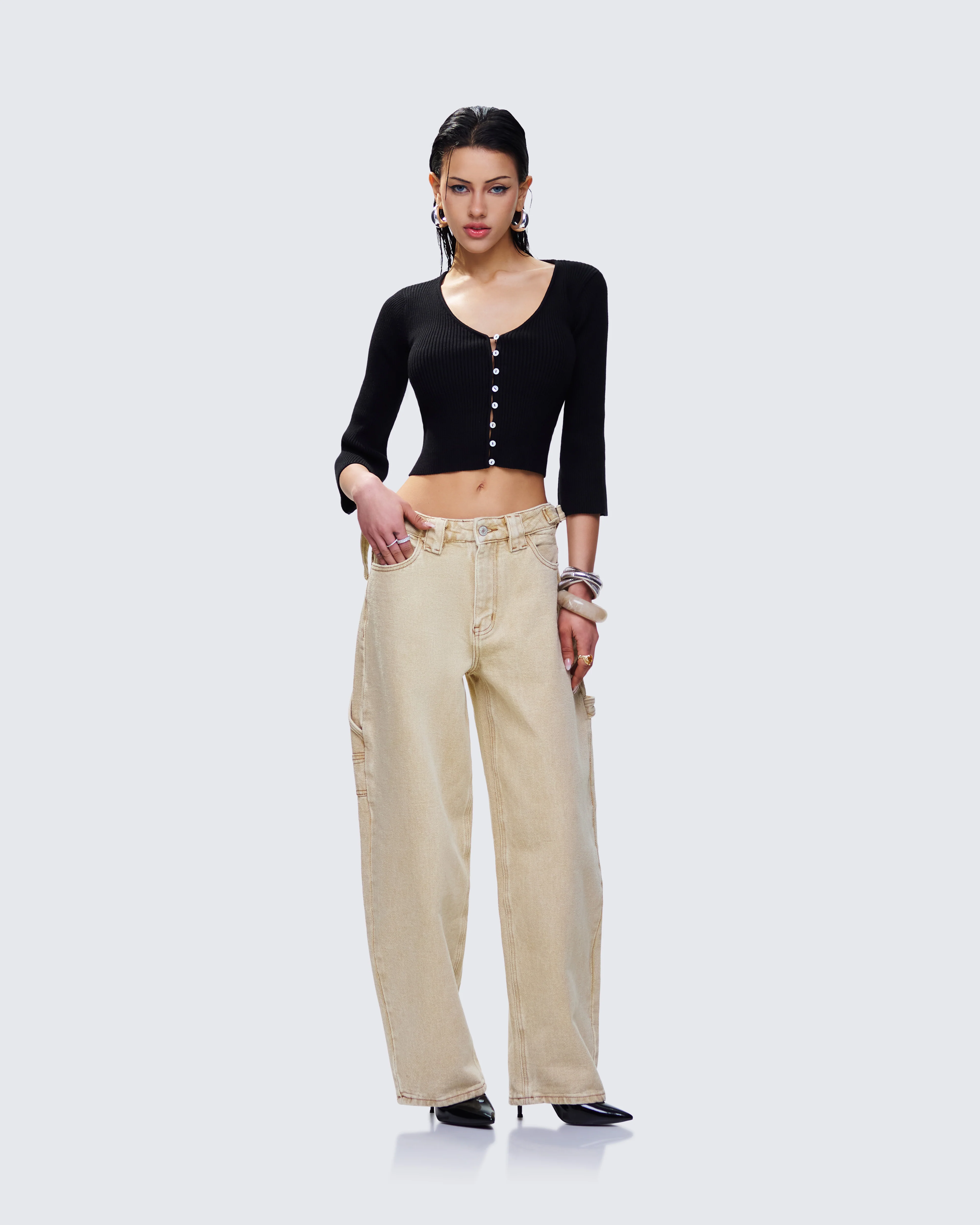 Finola Tan Washed Twill Handy Pant - Image 5