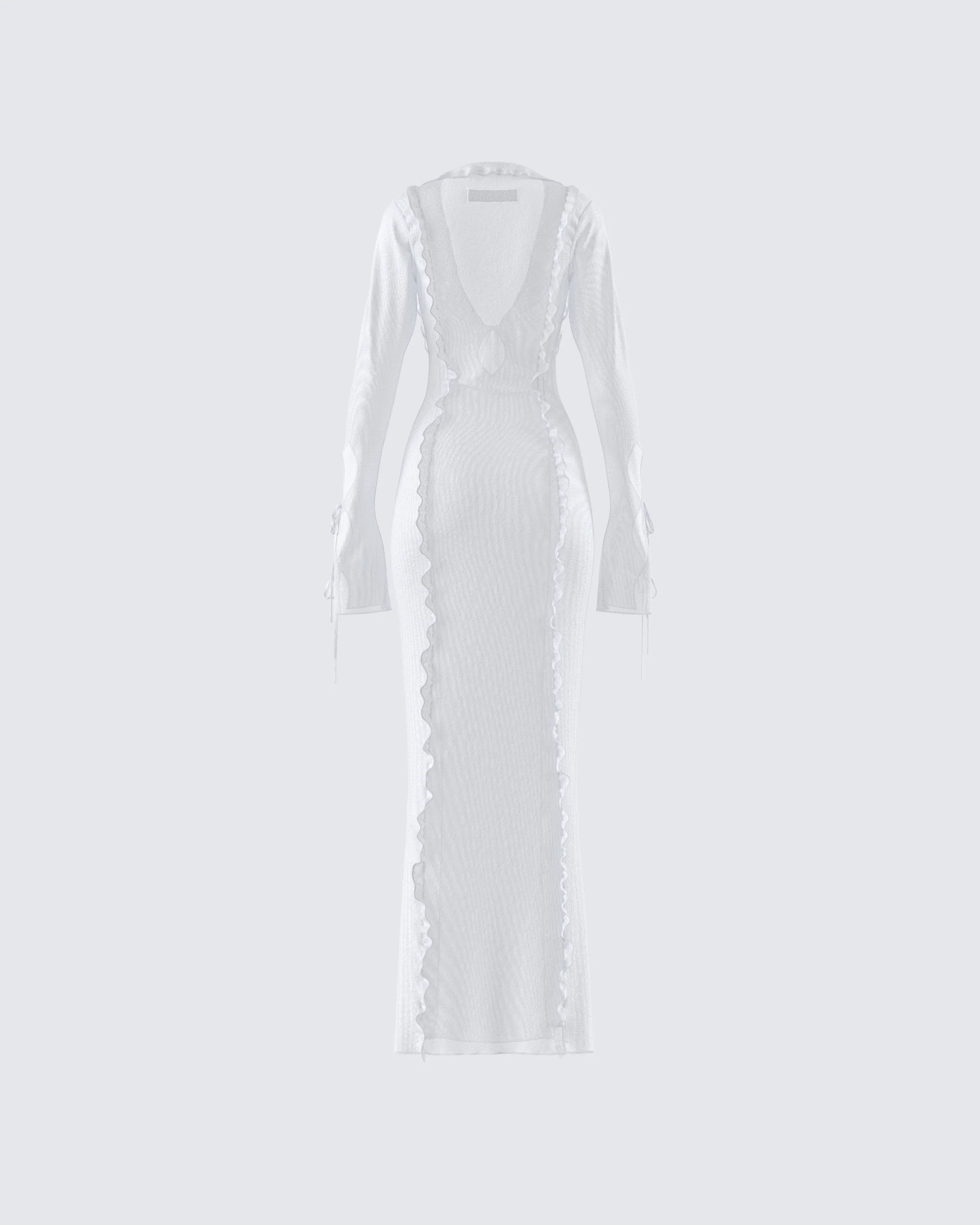 Florence White Mesh Maxi Dress - Image 3