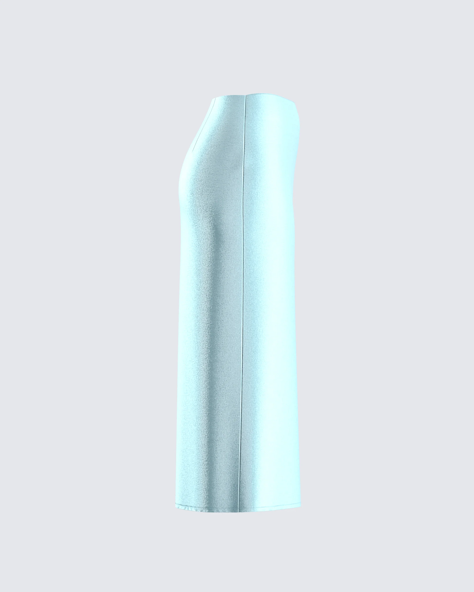 Florie Aqua Satin Midi Skirt - Image 2