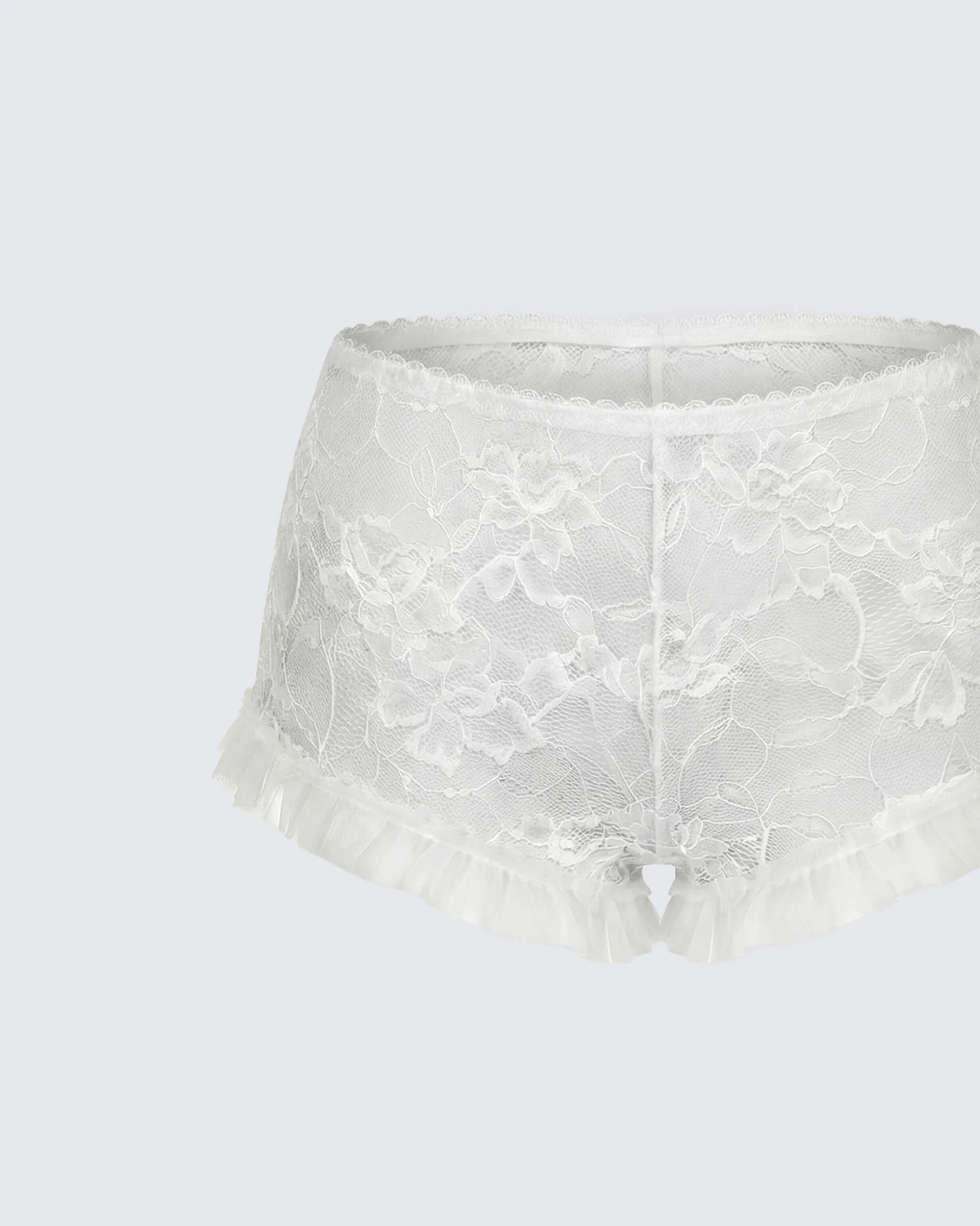 Flossie Ivory Lace Ruffle Mini Short - Image 6