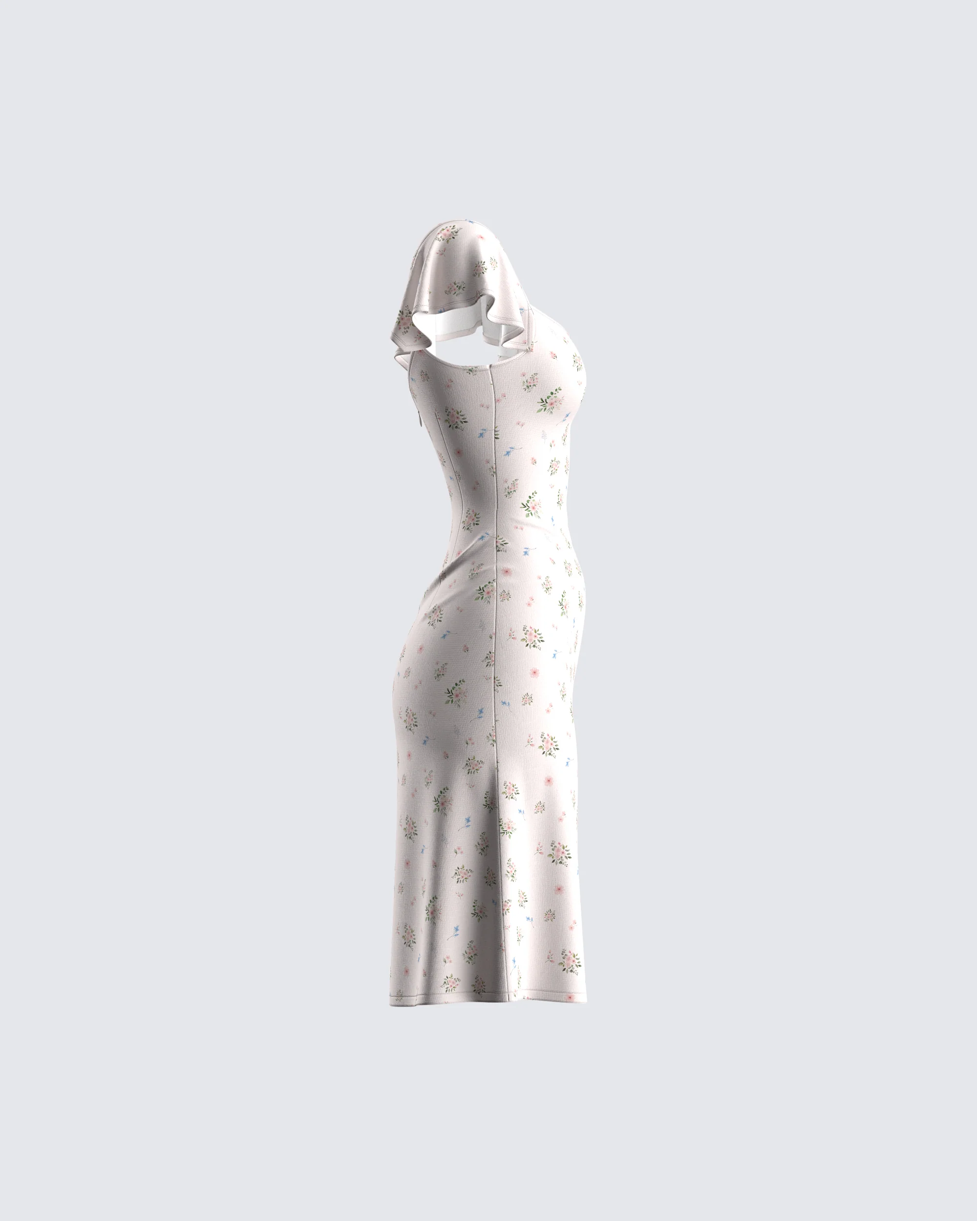 Francisca Beige Flower Print Dress - Image 2