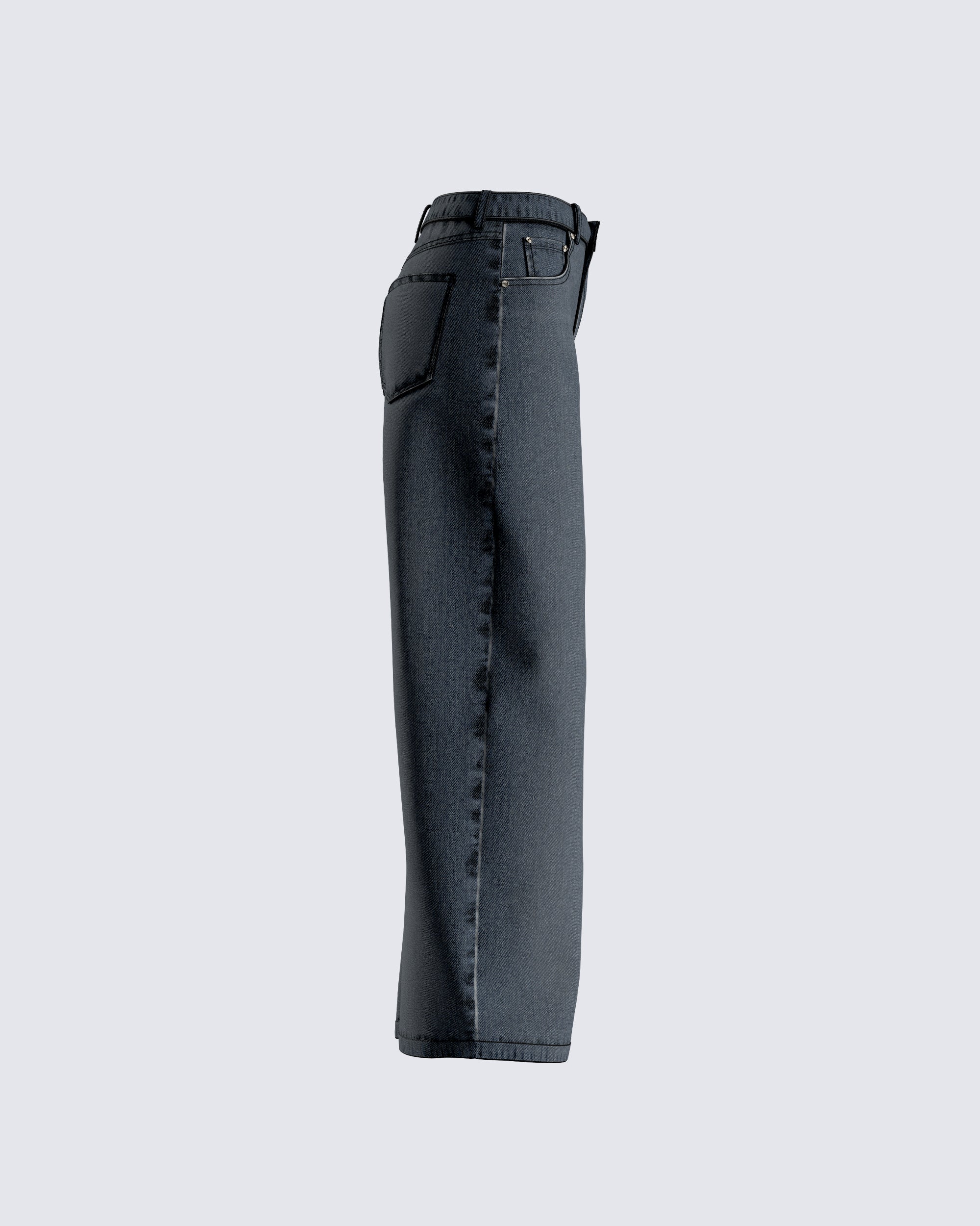 Frieda Grey Denim Wide Leg Jean - Image 2