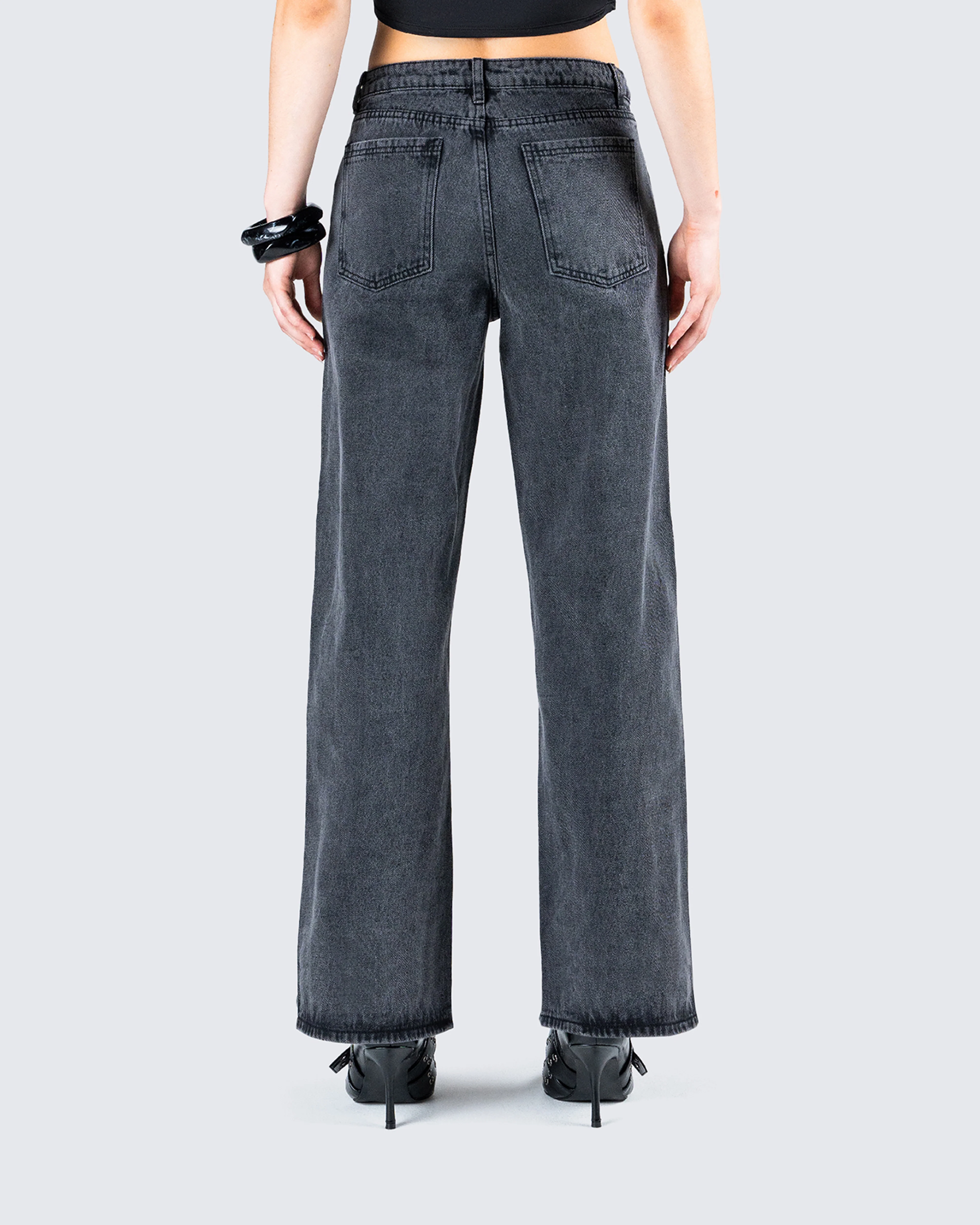 Frieda Grey Denim Wide Leg Jean - Image 7