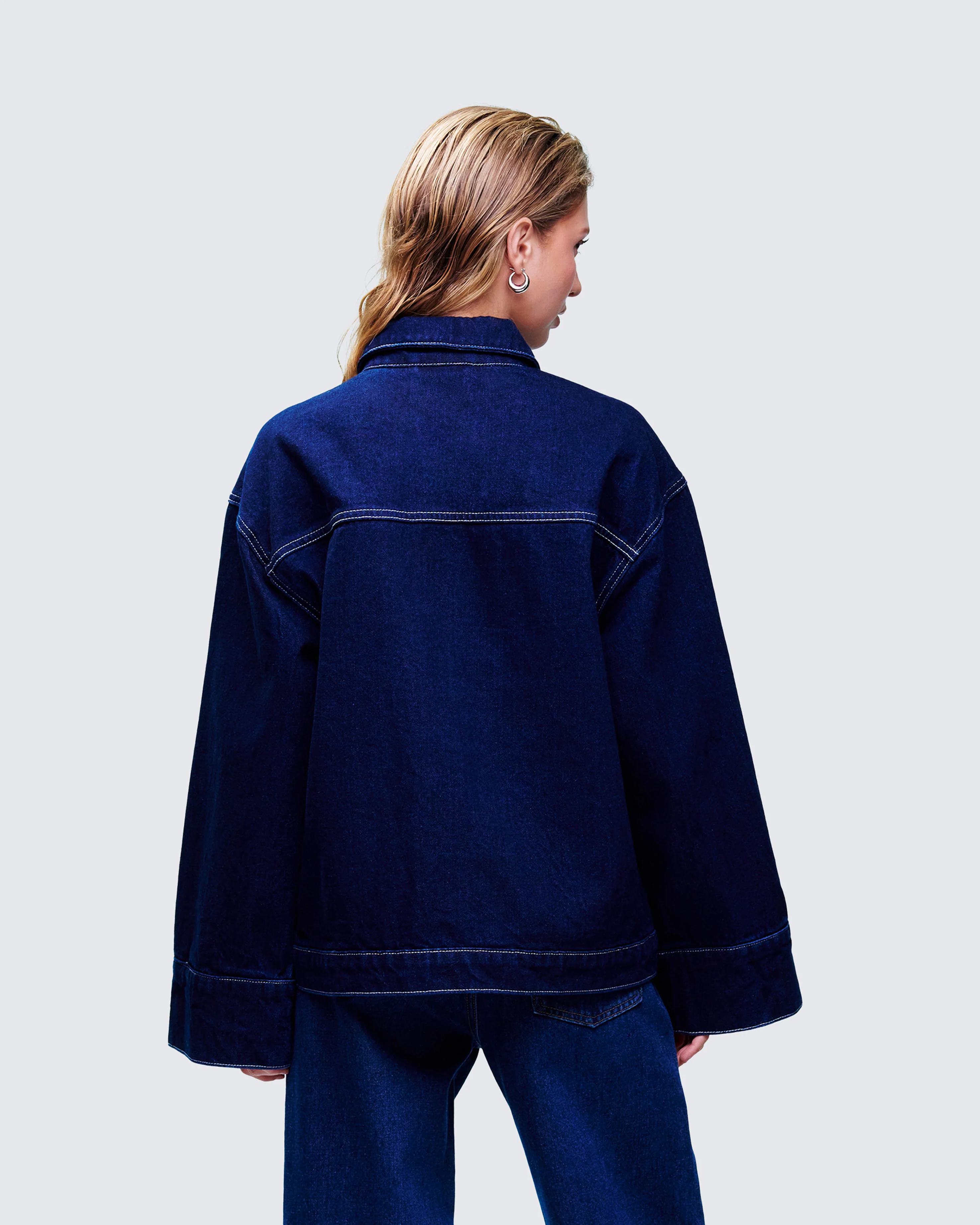 Frovi Blue Denim Oversized Shirt - Image 4