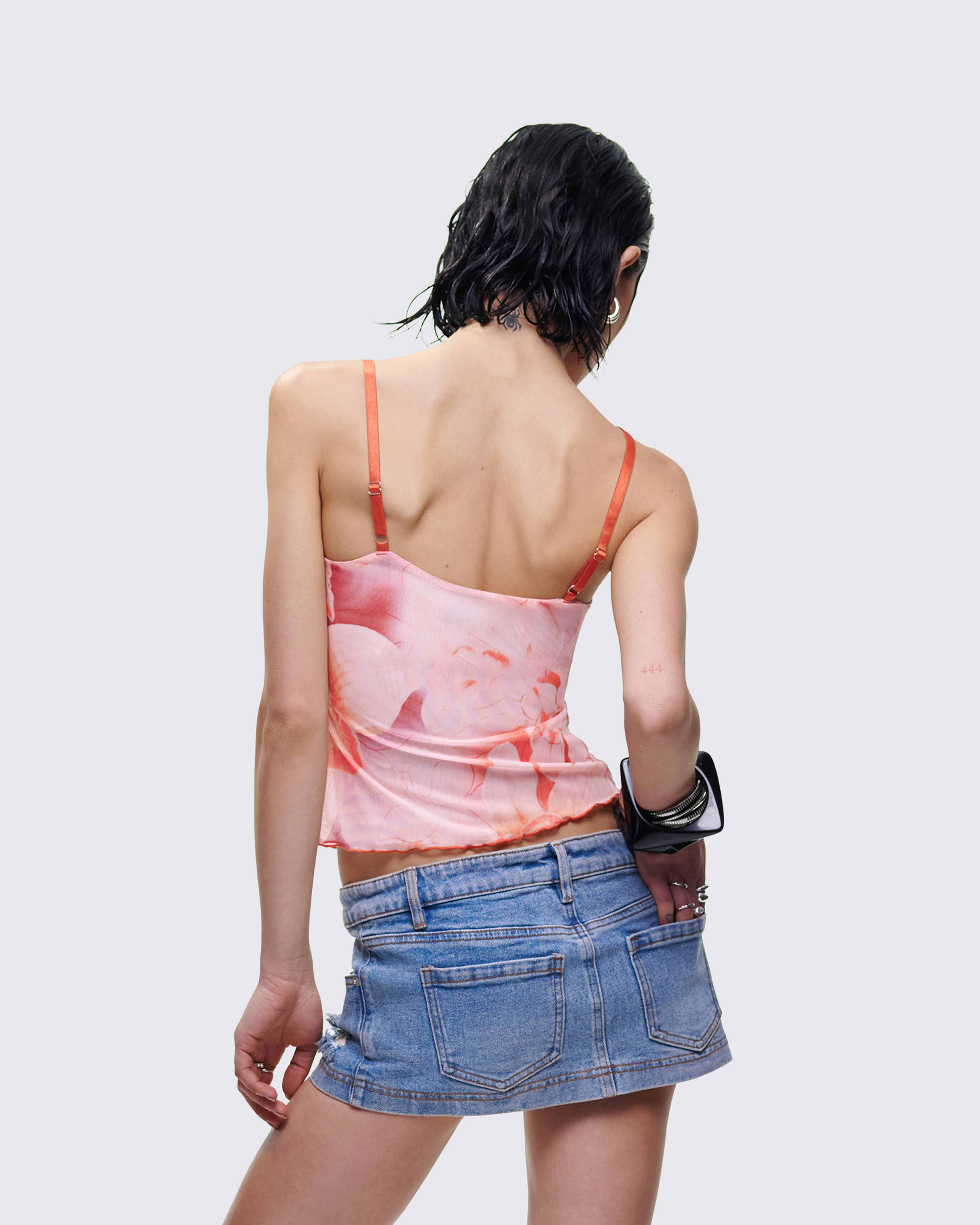 Galiana Peach Charm Cut Out Cami Top - Image 4