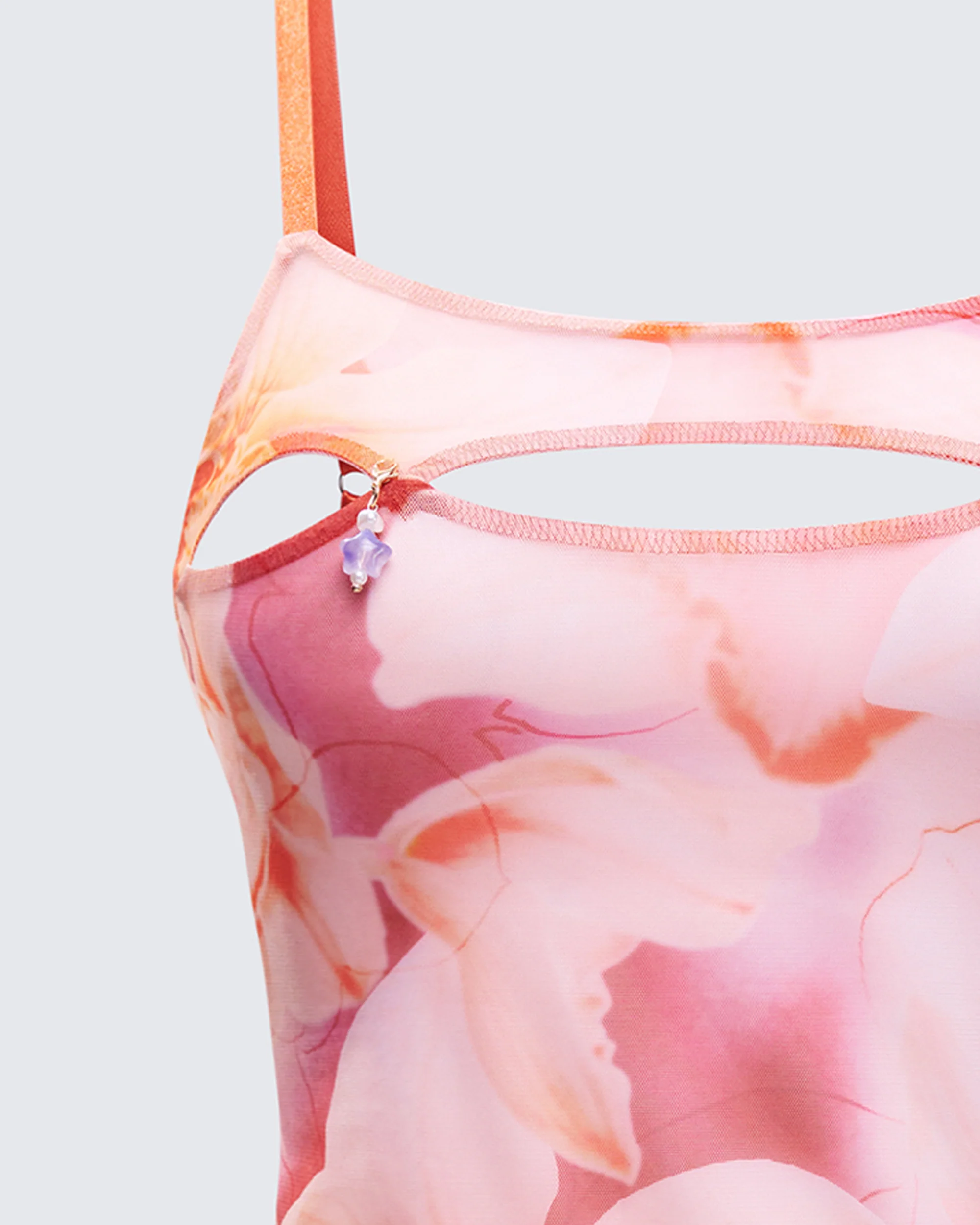 Galiana Peach Charm Cut Out Cami Top - Image 6