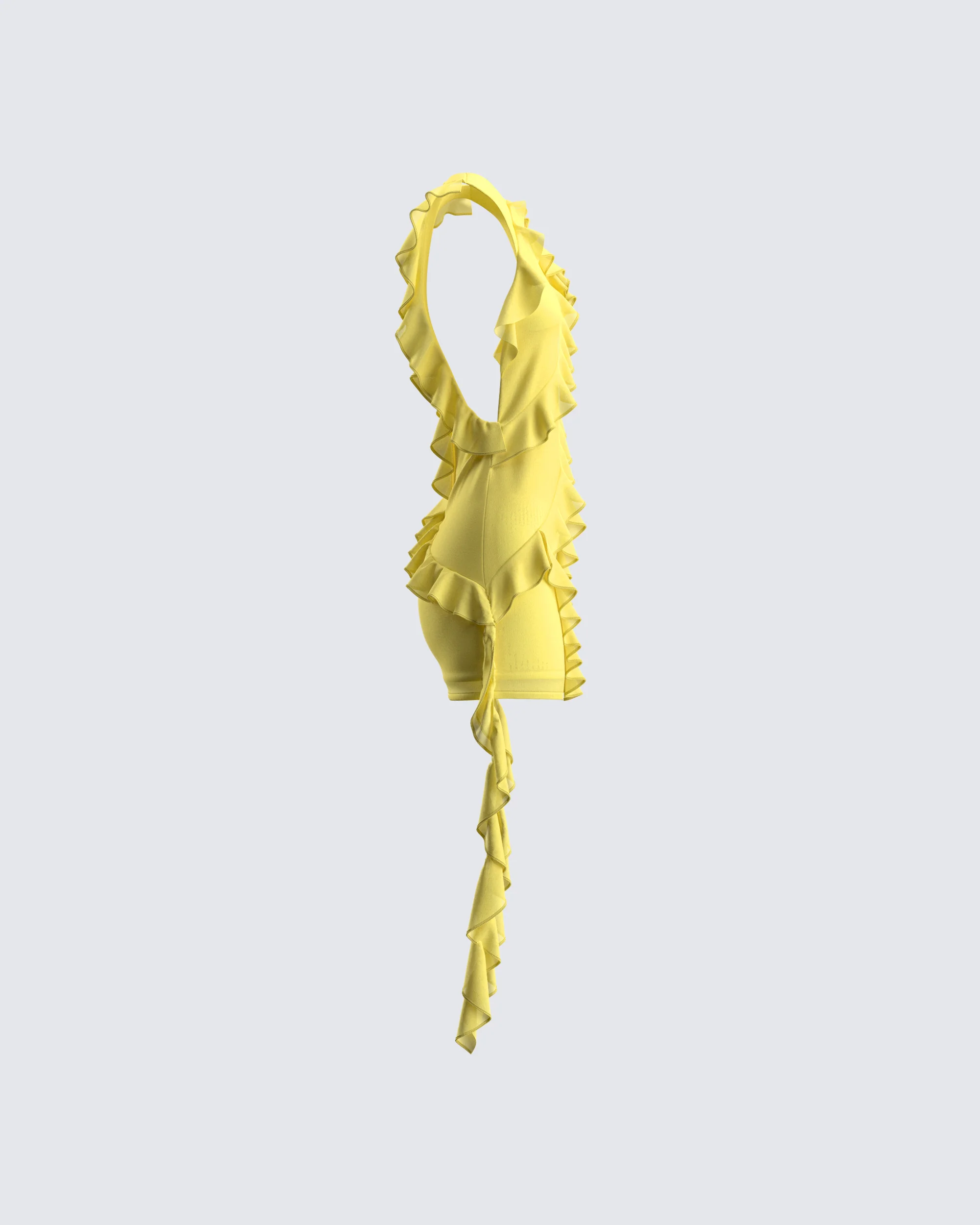 Gem Yellow Ruffle Mini Dress - Image 2