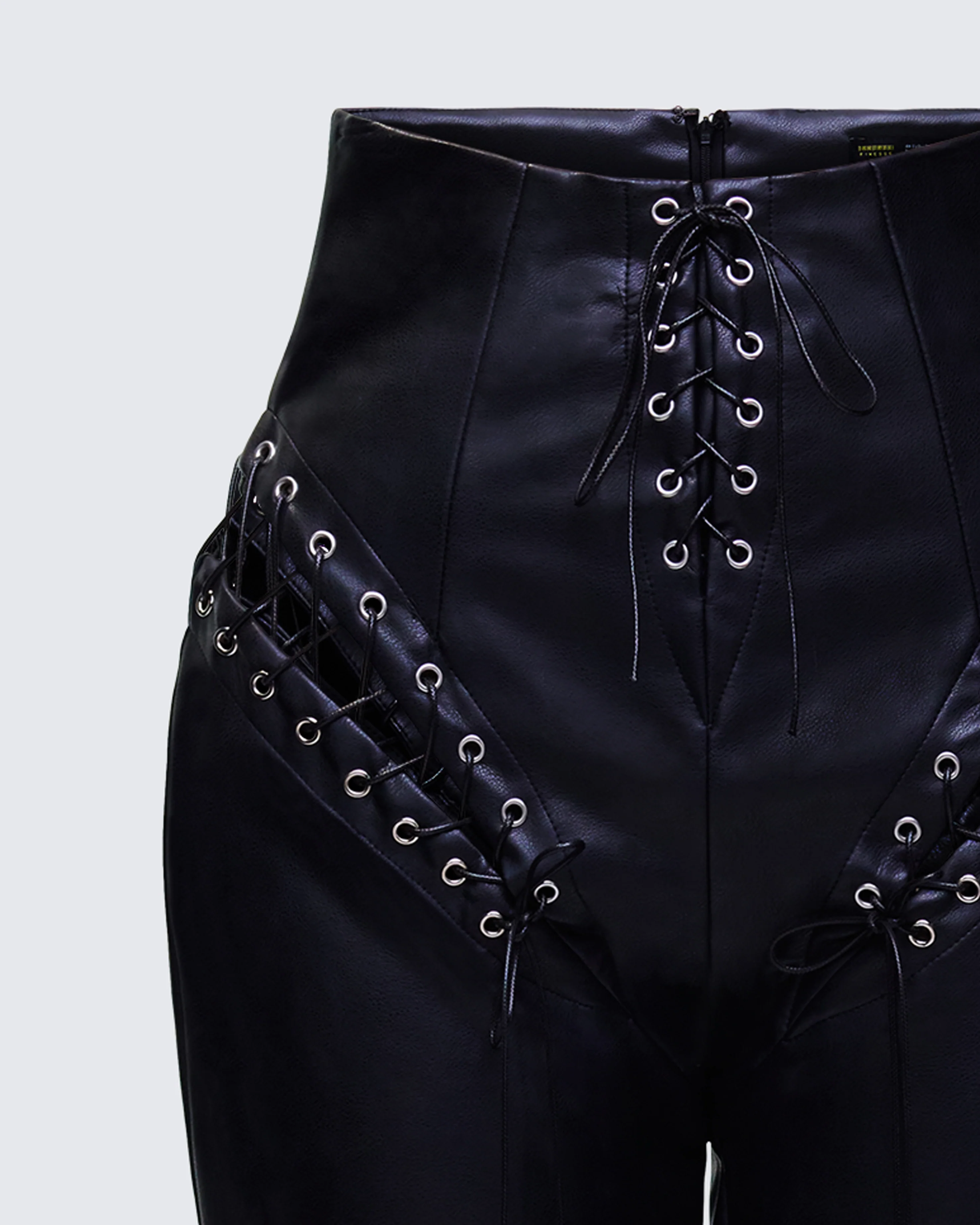 Nada Black Lace Up High Waisted Pant - Image 6