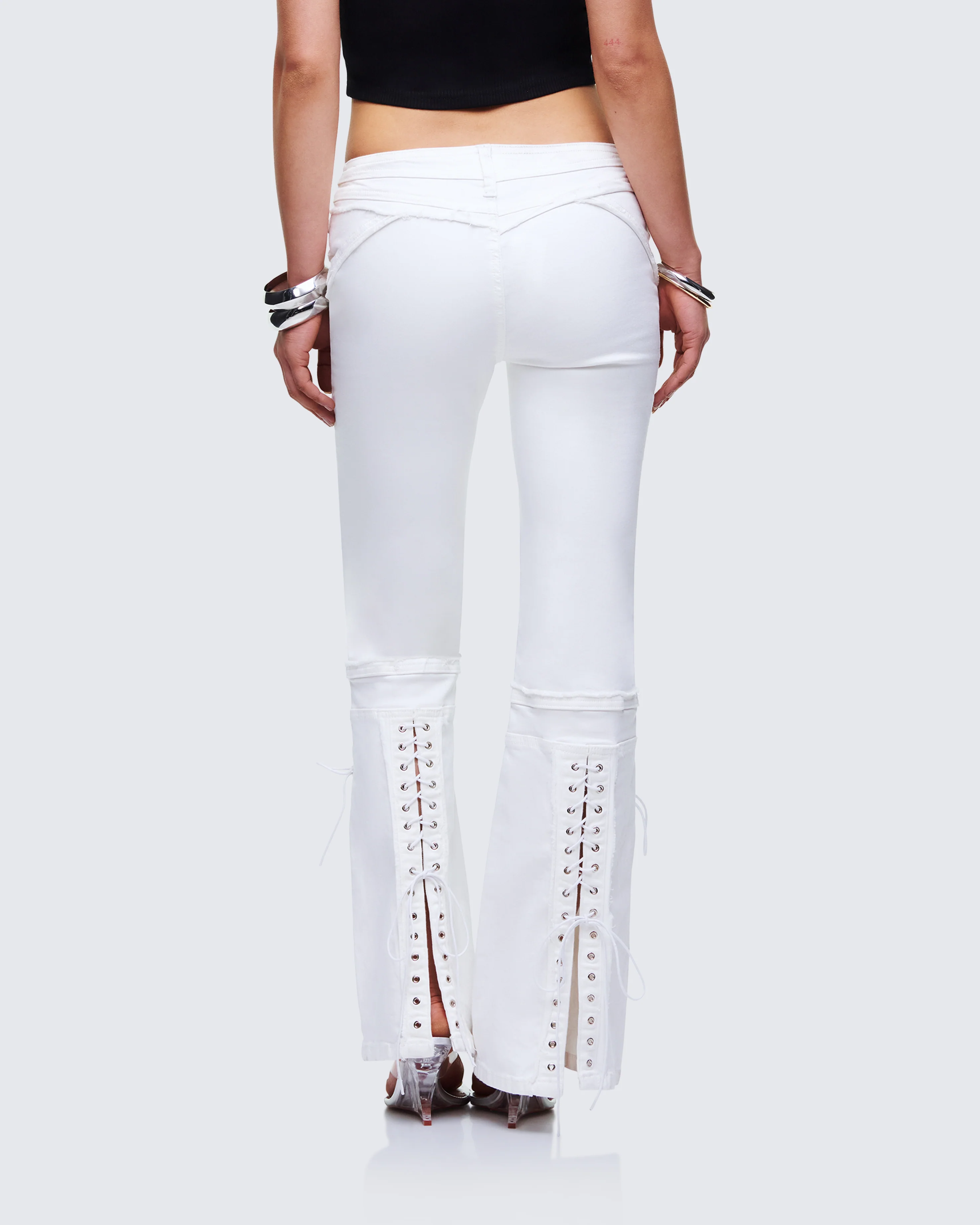 Genoveva Stone Denim Lace Up Jeans - Image 4