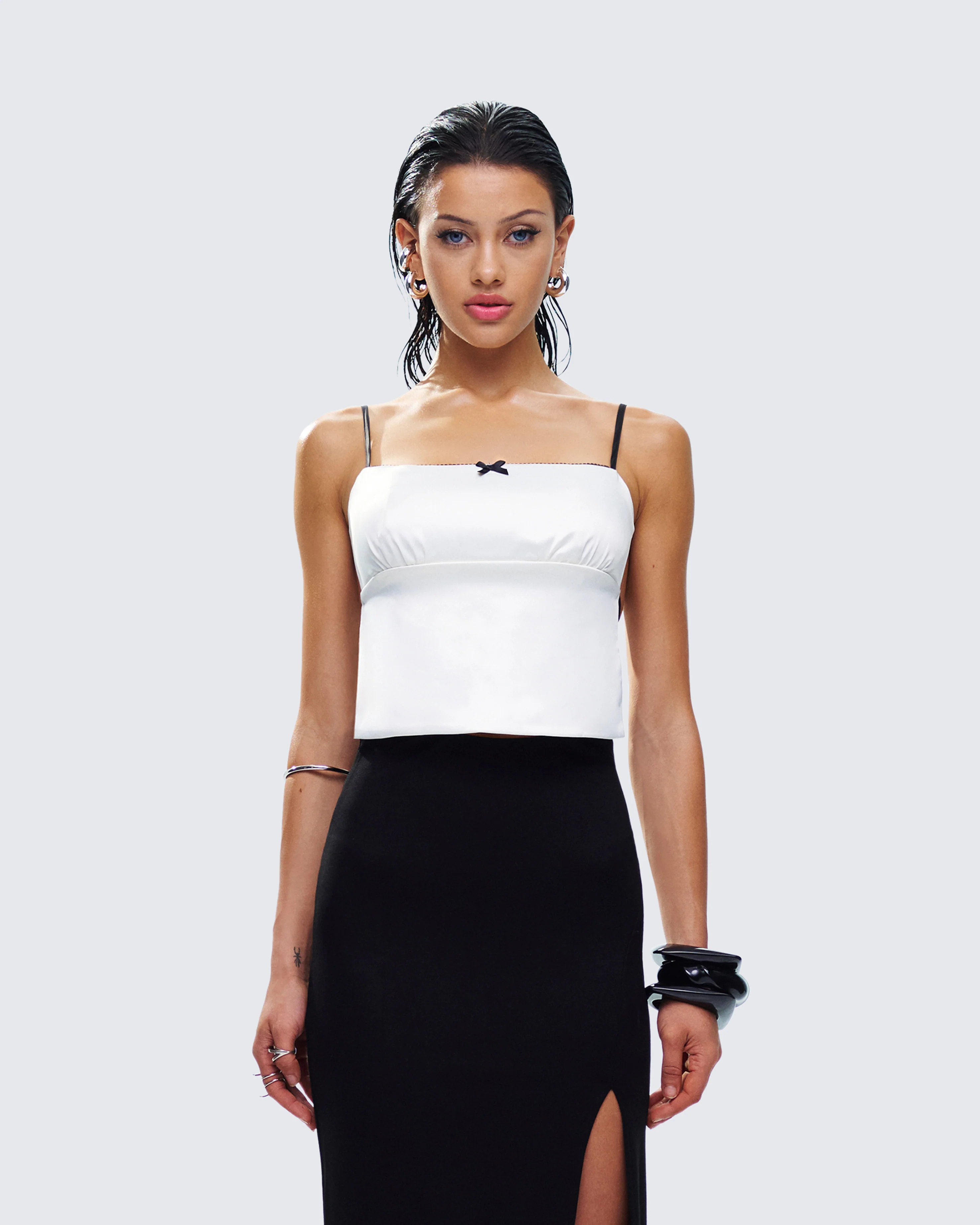 Georgia Ivory Satin Backless Top - Image 4