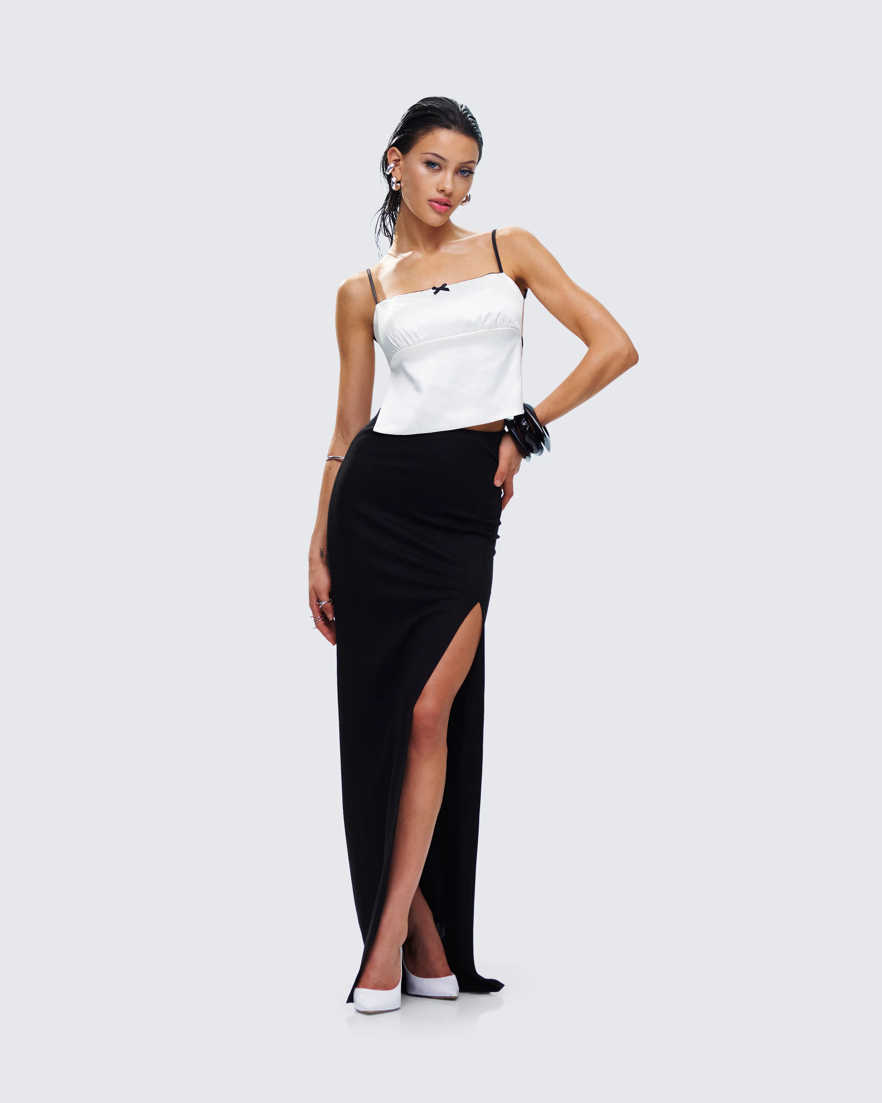 Georgia Ivory Satin Backless Top - Image 8