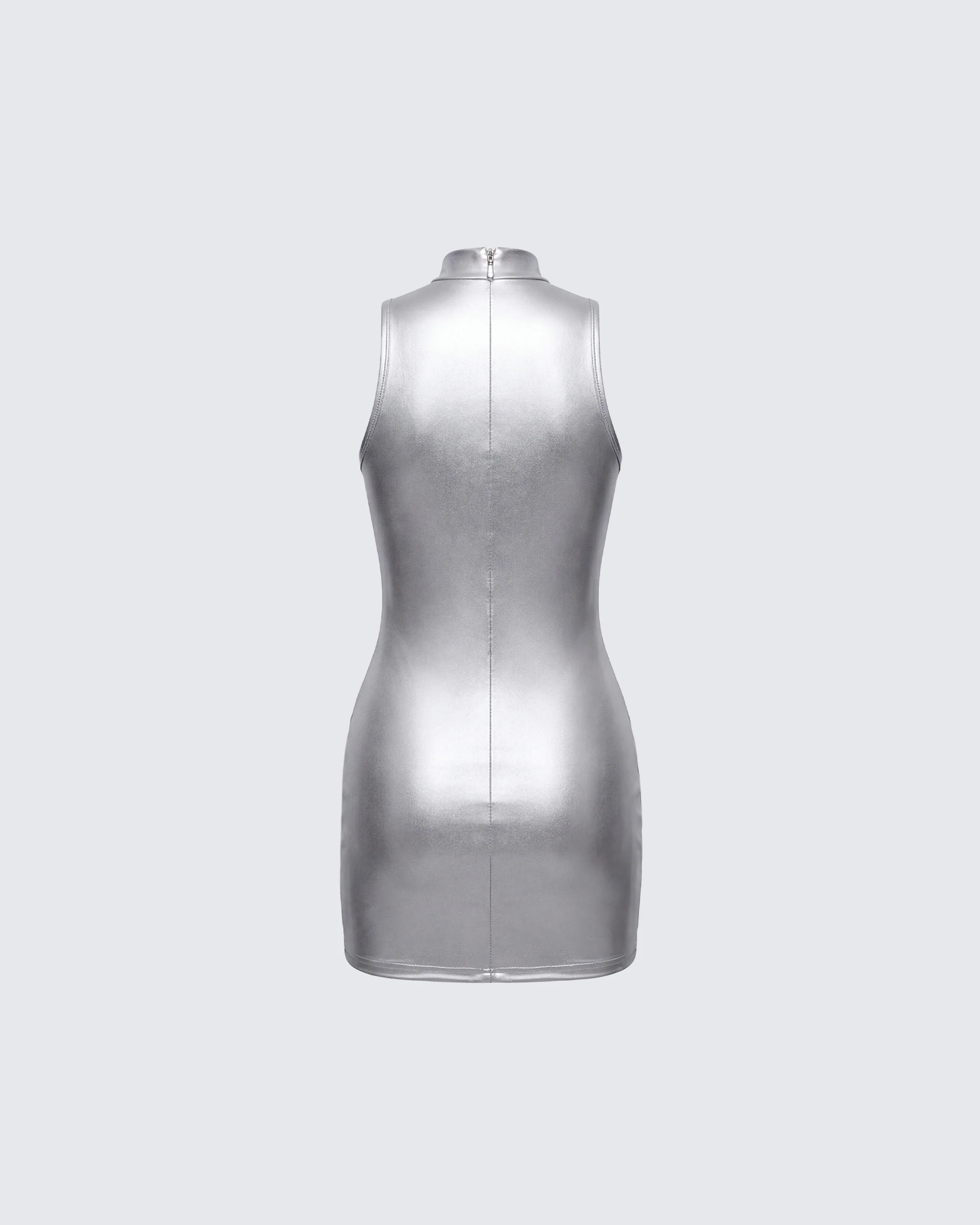 Gisele Silver Metallic Logo Dress - Image 6