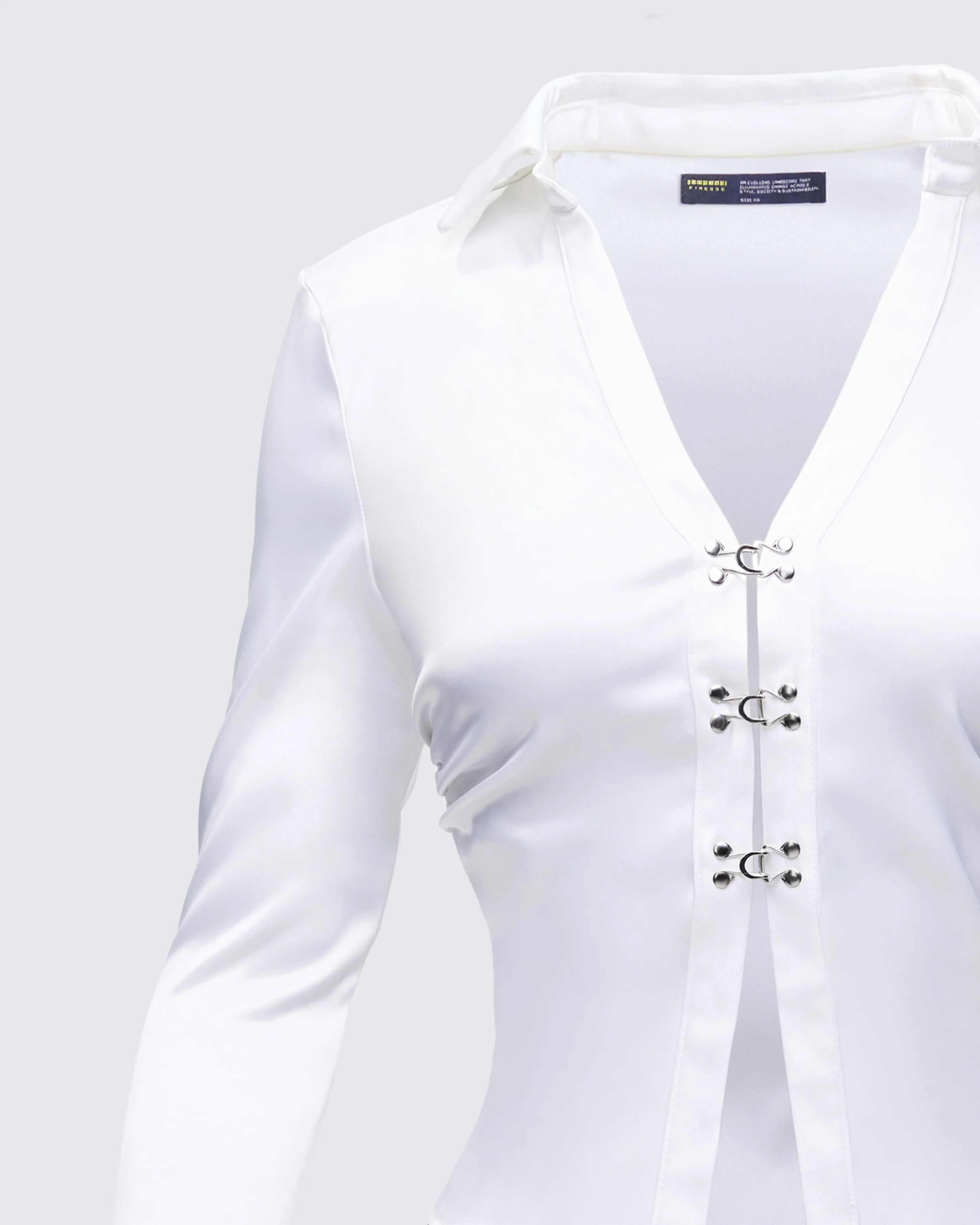 Grace White Satin Shirt - Image 6