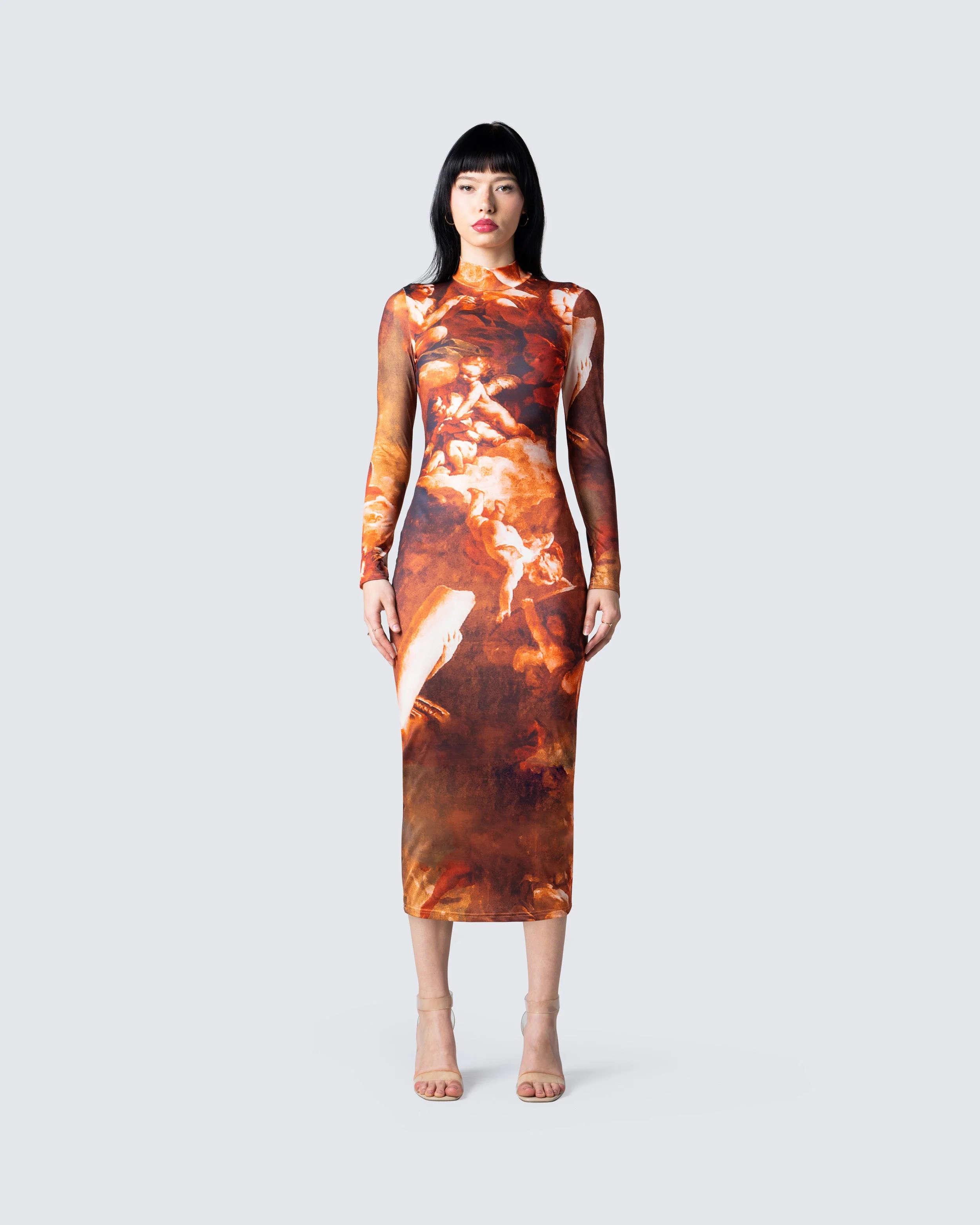 Gwen Renaissance Print Midi Dress - Image 4